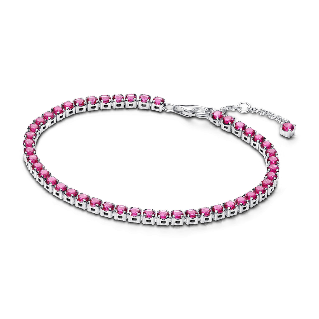 PANDORA Sparkling Pink Tennis Bracelet Man Made Crystal Colour And Sparkle Bracelets Chain Bracelet Jewelry Gift