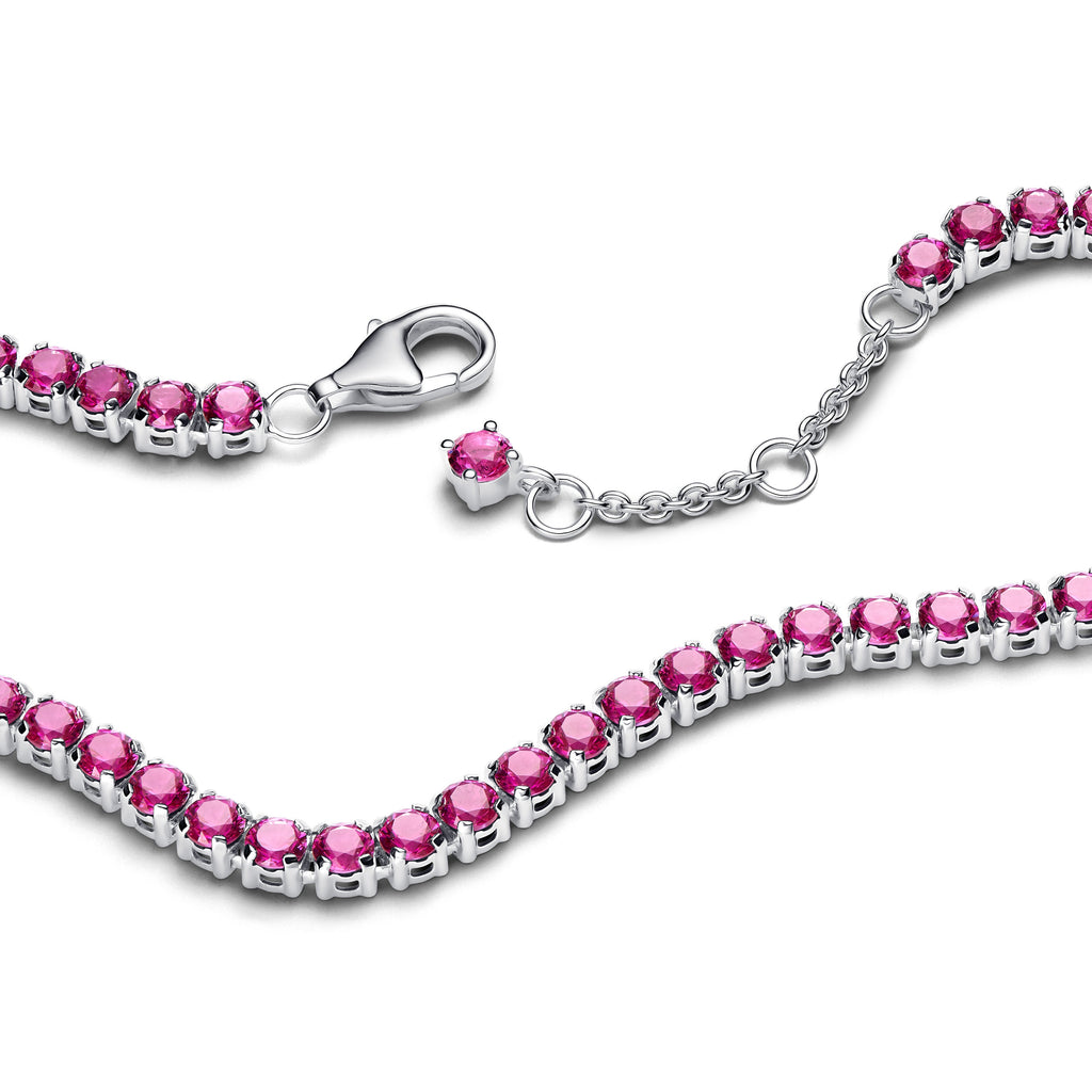 PANDORA Sparkling Pink Tennis Bracelet Man Made Crystal Colour And Sparkle Bracelets Chain Bracelet Jewelry Gift
