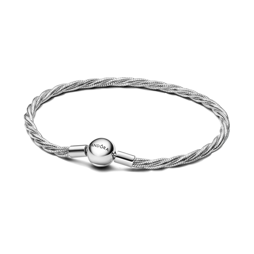 Round PANDORA Clasp Twisted Snake Chain Sterling Silver Bracelets Chain Bracelet Jewelry Gift
