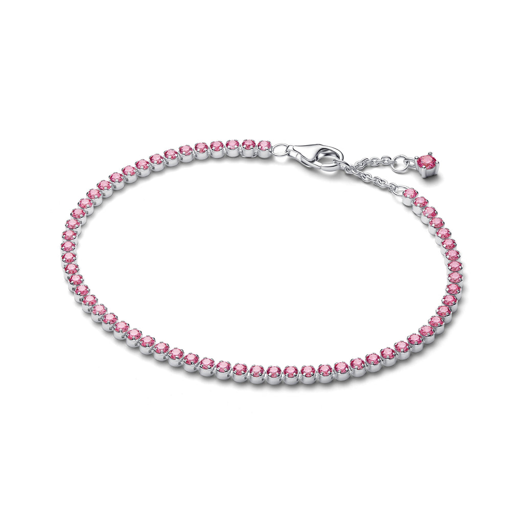 PANDORA Pink Small Tennis Bracelet Cubic Zirconia Bracelets Chain Bracelet Jewelry Gift