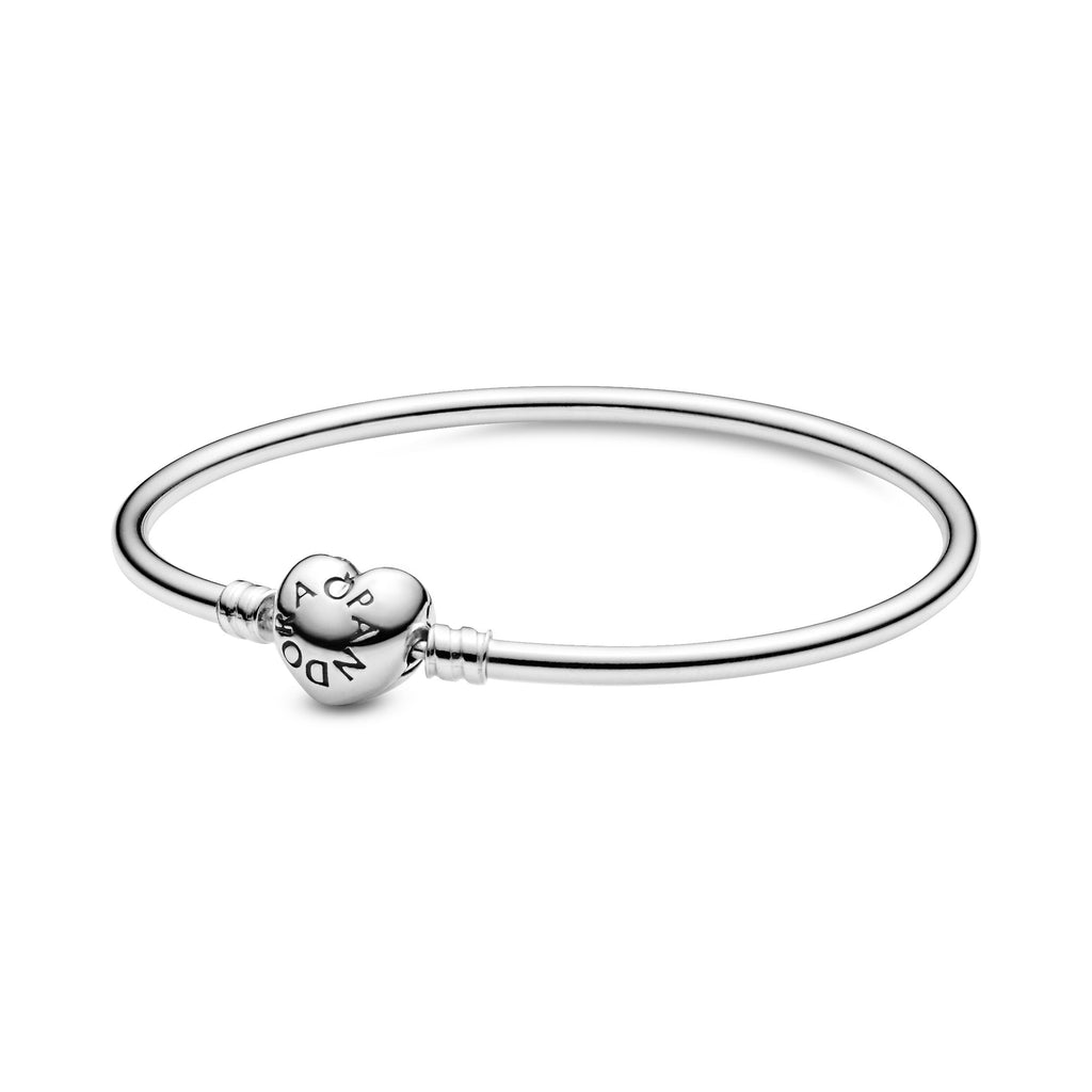 PANDORA Moments Heart Clasp Bangle Sterling Silver Bracelets Chain Bracelet Jewelry Gift