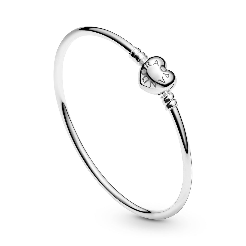 PANDORA Moments Heart Clasp Bangle Sterling Silver Bracelets Chain Bracelet Jewelry Gift