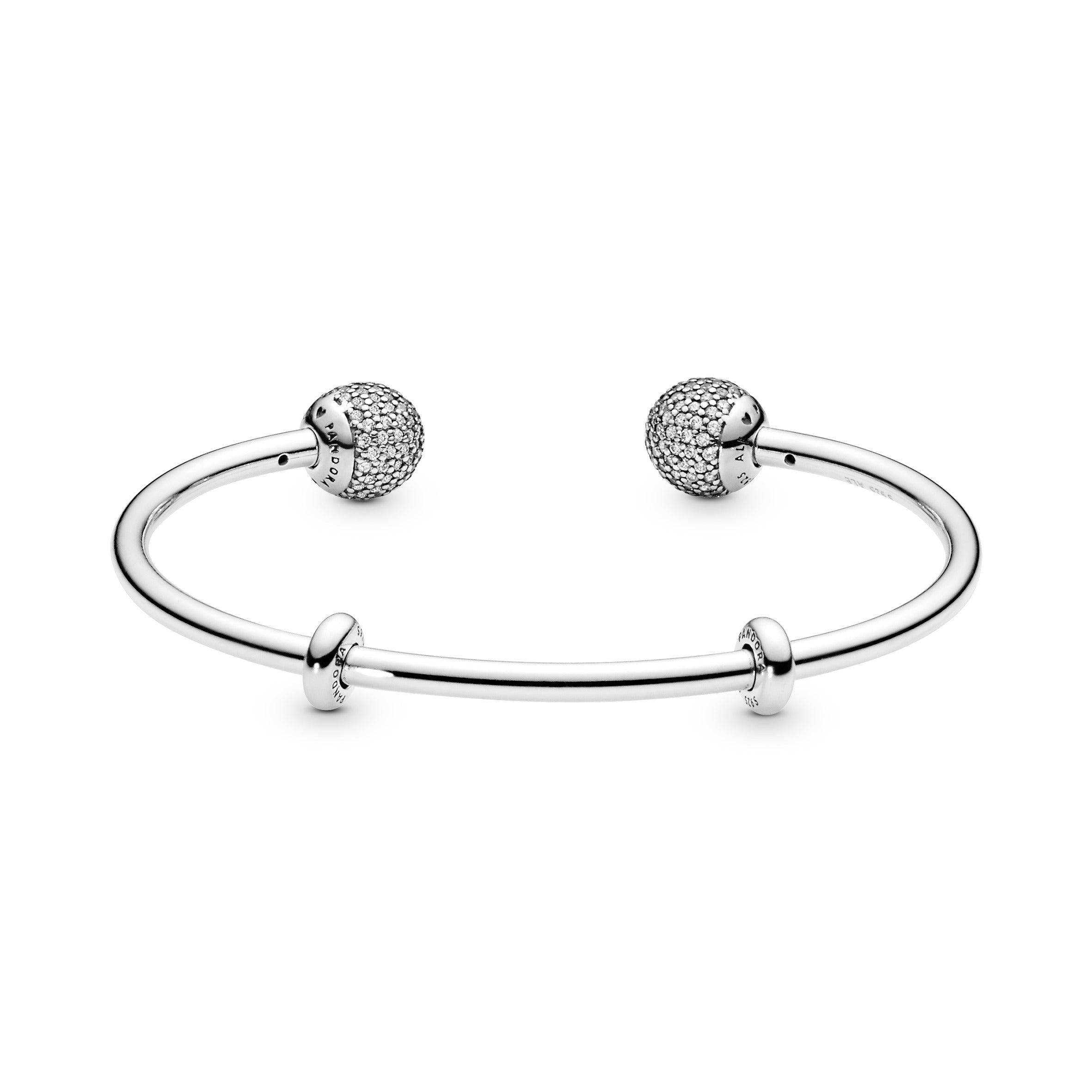 PANDORA Moments Open Pavé Bangle Cubic Zirconia Bracelets Chain Bracelet Jewelry Gift