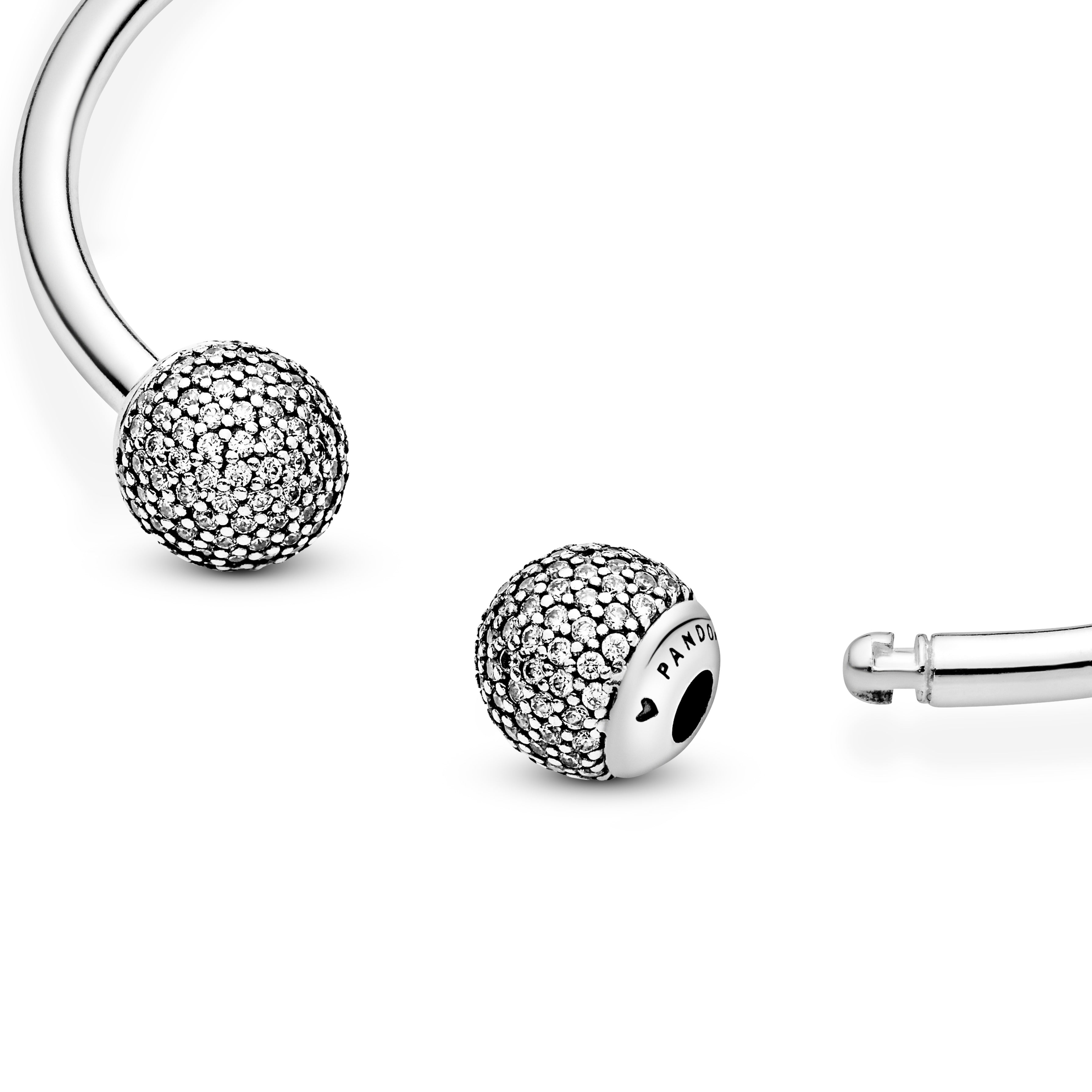 PANDORA Moments Open Pavé Bangle Cubic Zirconia Bracelets Chain Bracelet Jewelry Gift