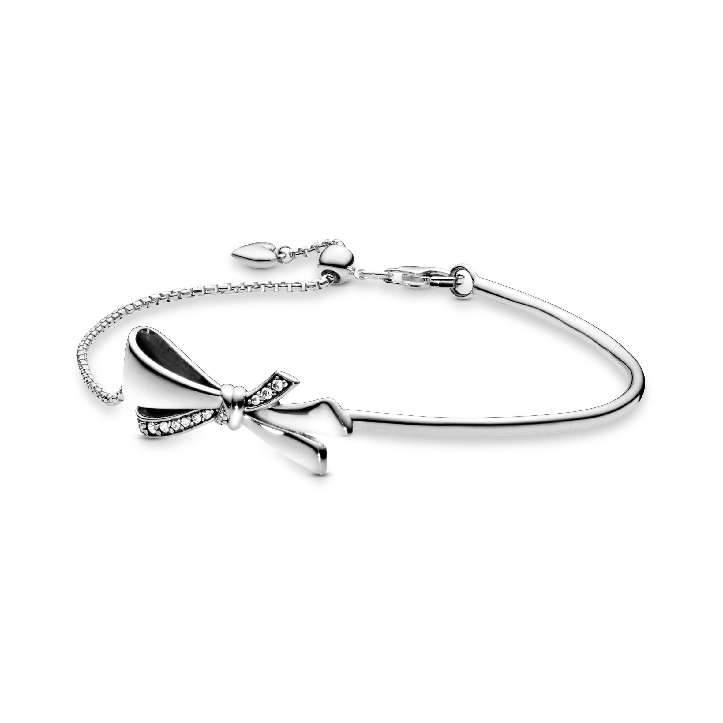PANDORA Sparkling Bow Slider Bracelet Cubic Zirconia Weddings Bracelets Chain Bracelet Jewelry Gift