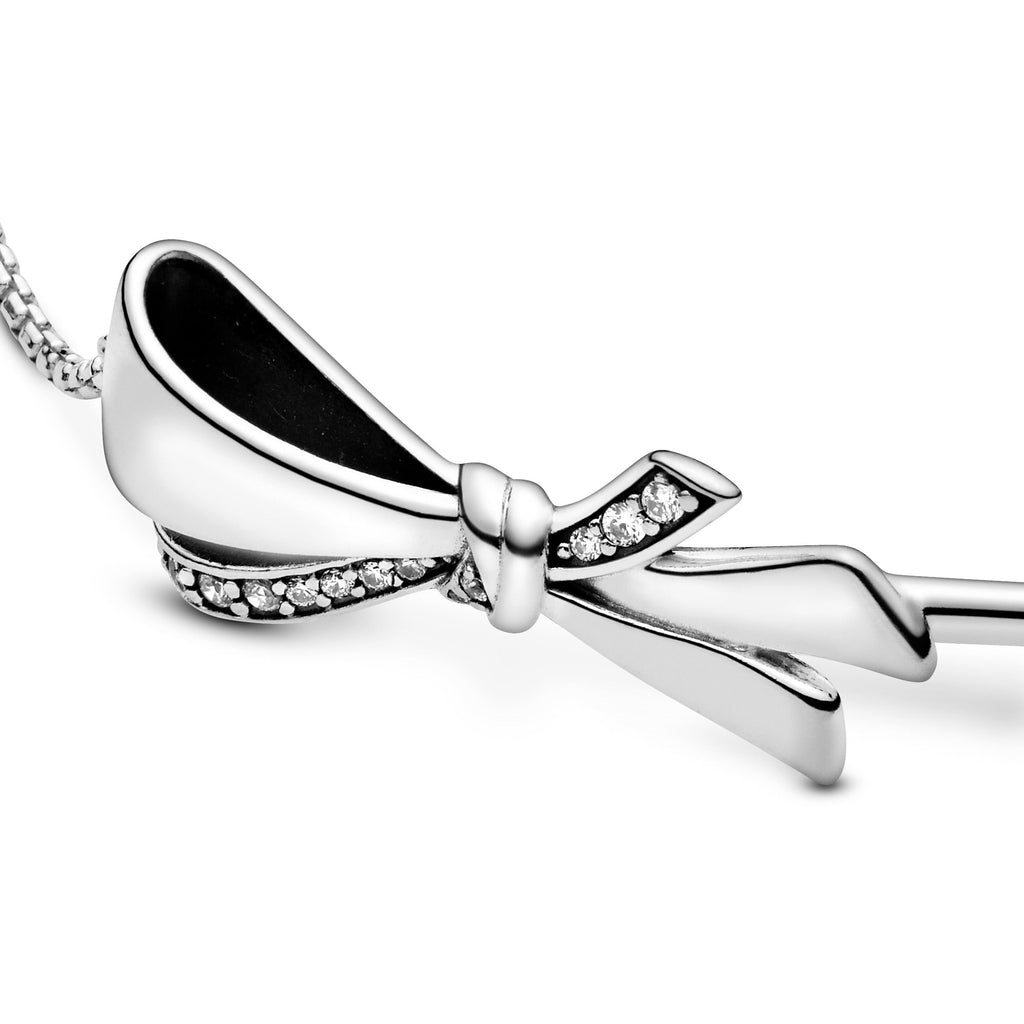 PANDORA Sparkling Bow Slider Bracelet Cubic Zirconia Weddings Bracelets Chain Bracelet Jewelry Gift
