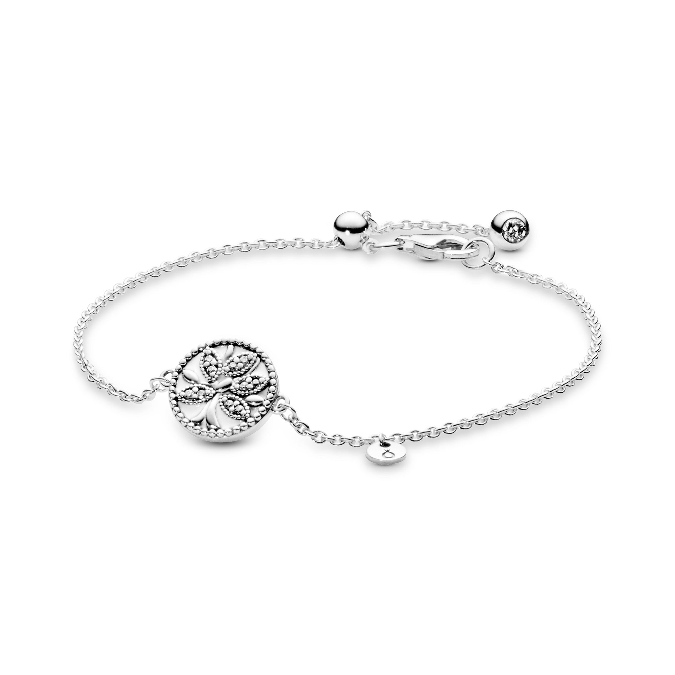 PANDORA Sparkling Family Tree Slider Bracelet Cubic Zirconia Silver Family And Friends Bracelets Chain Bracelet Jewelry Gift