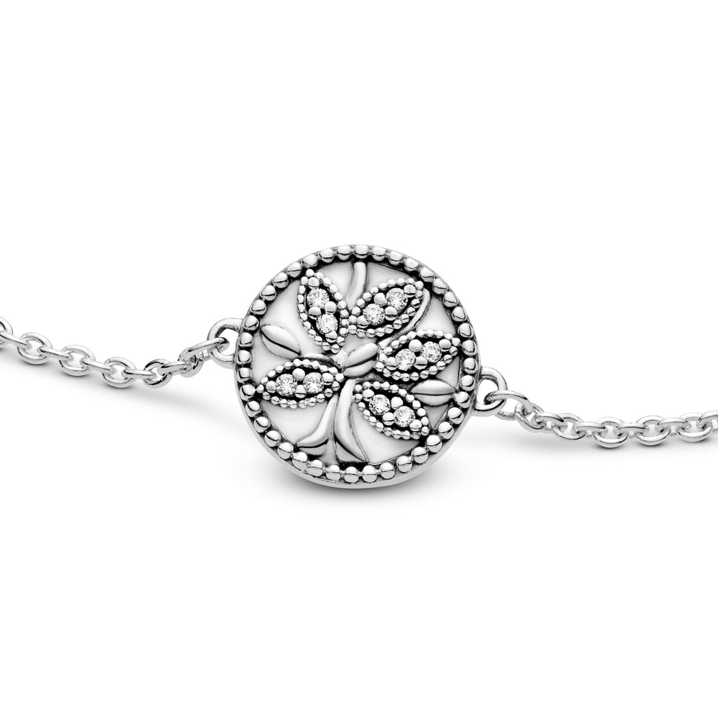 PANDORA Sparkling Family Tree Slider Bracelet Cubic Zirconia Silver Family And Friends Bracelets Chain Bracelet Jewelry Gift