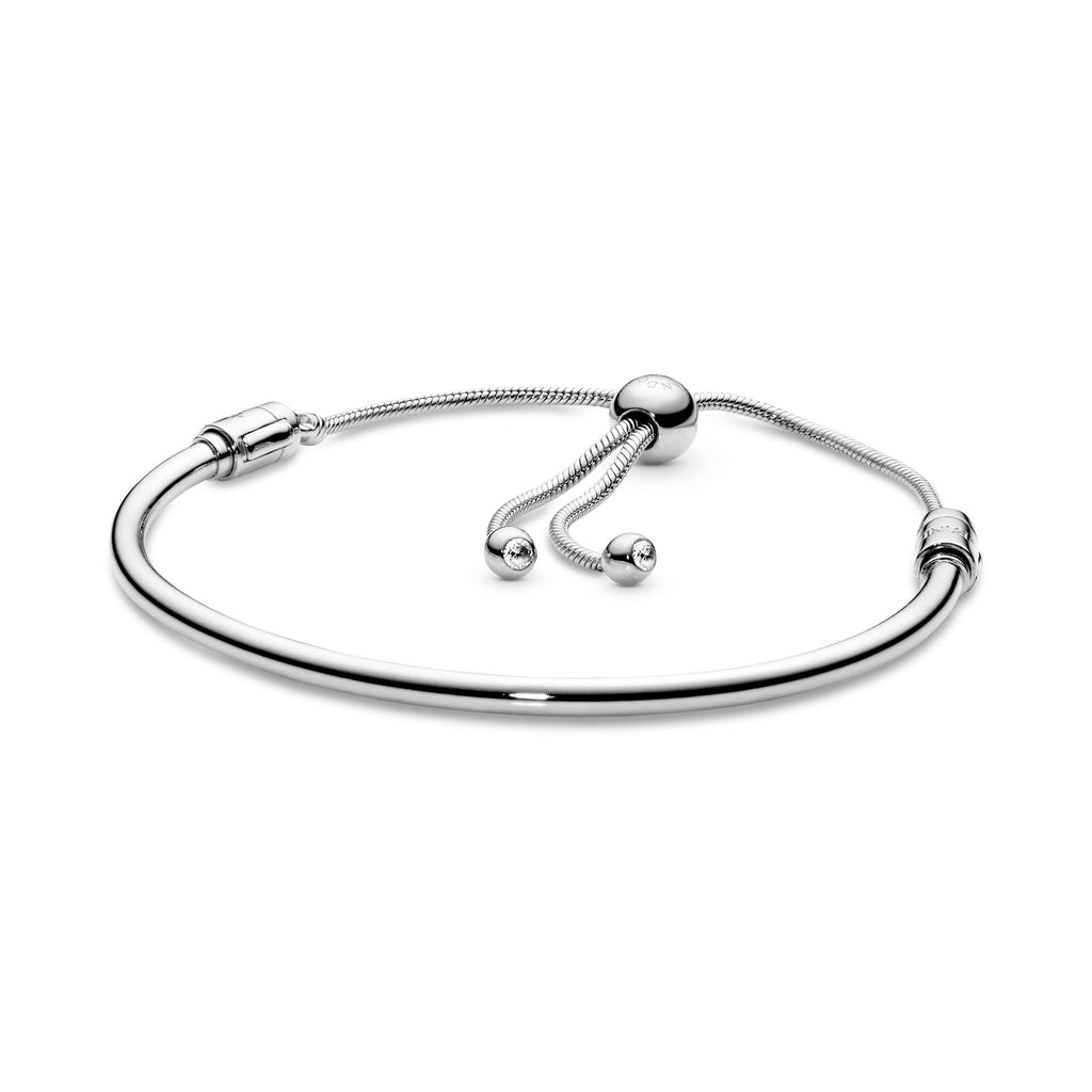 PANDORA Moments Slider Bangle Cubic Zirconia Silver Bracelets Chain Bracelet Jewelry Gift