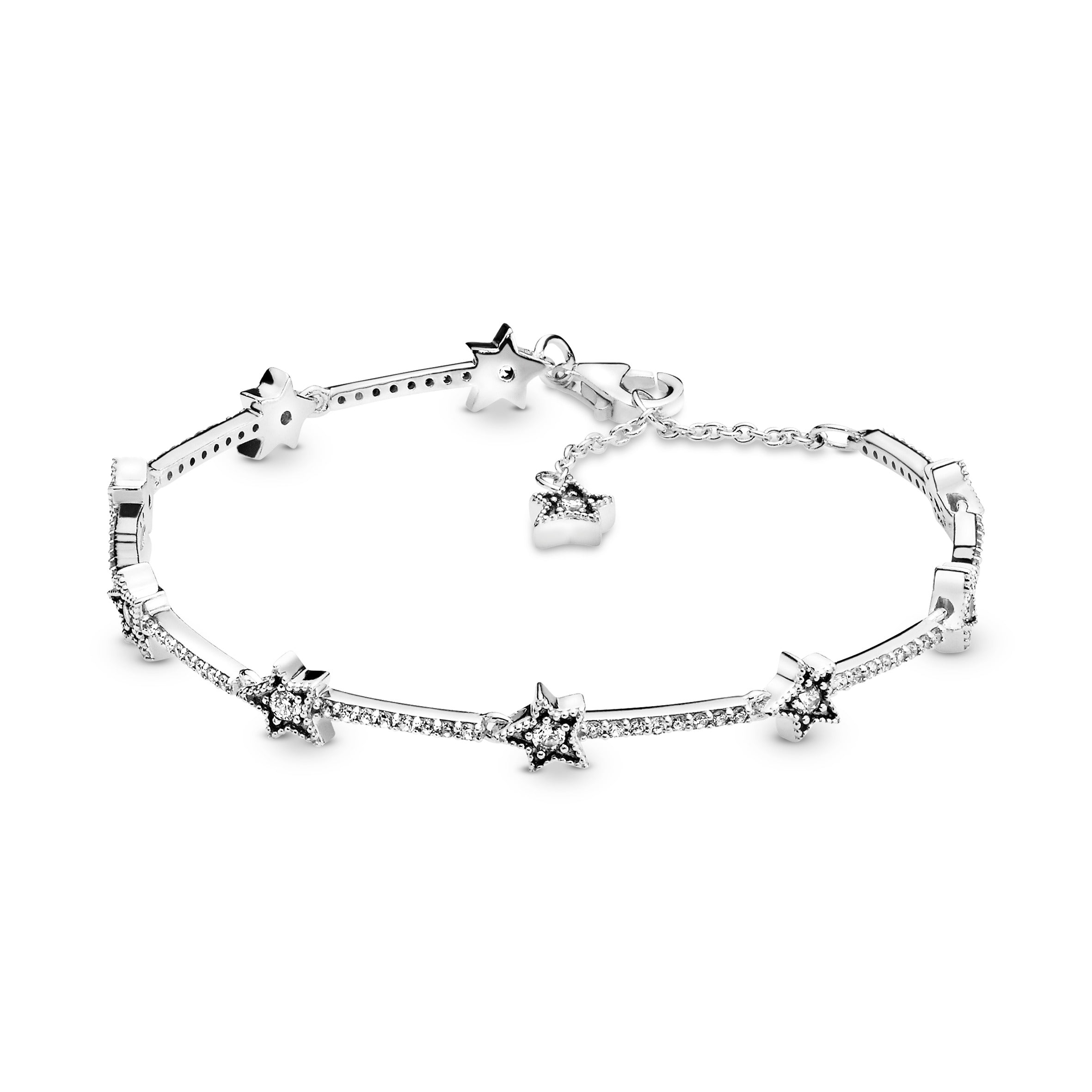 PANDORA Celestial Stars Bracelet Cubic Zirconia Silver Nature Bracelets Chain Bracelet Jewelry Gift
