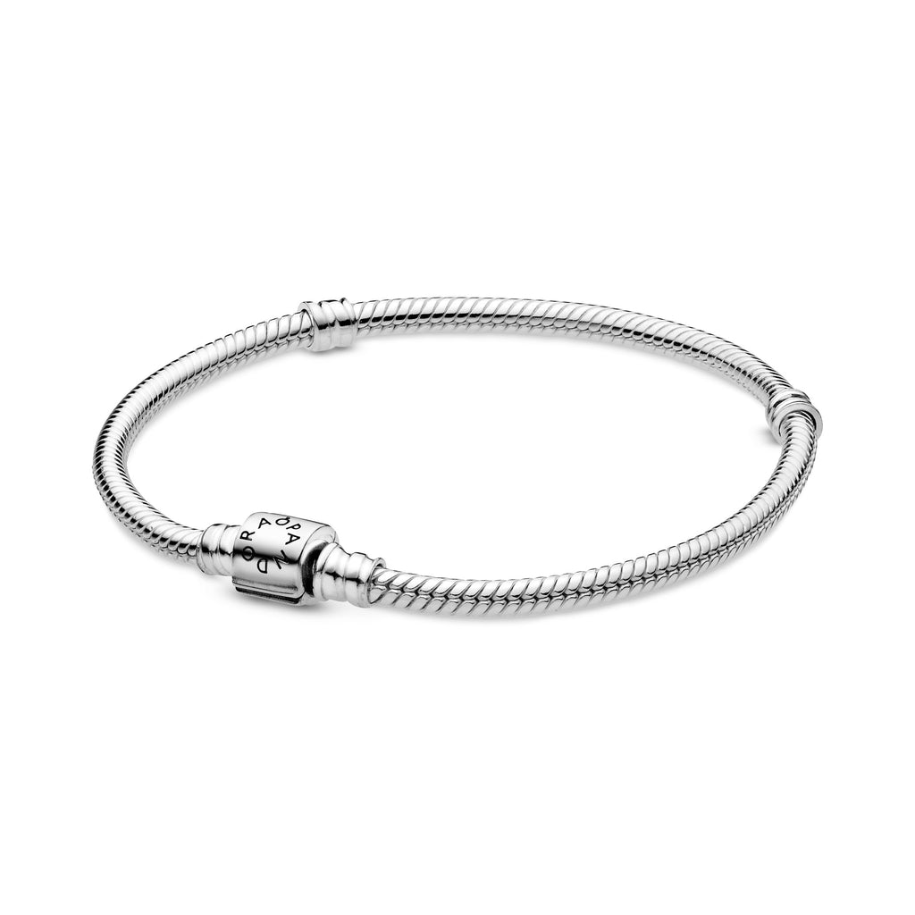 PANDORA Moments Barrel Clasp Snake Chain Bracelet Sterling Silver Bracelets Jewelry Gift