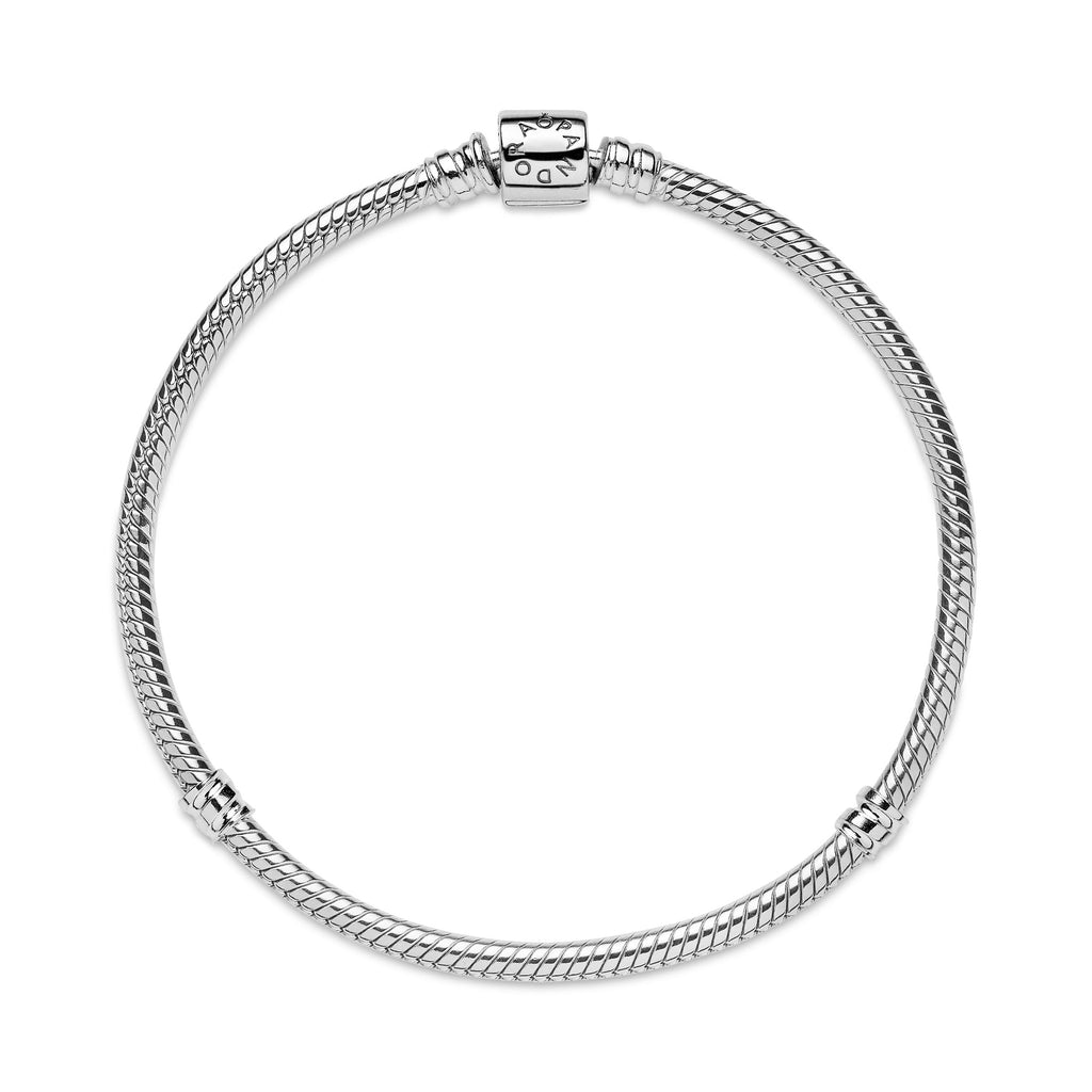 PANDORA Moments Barrel Clasp Snake Chain Bracelet Sterling Silver Bracelets Jewelry Gift