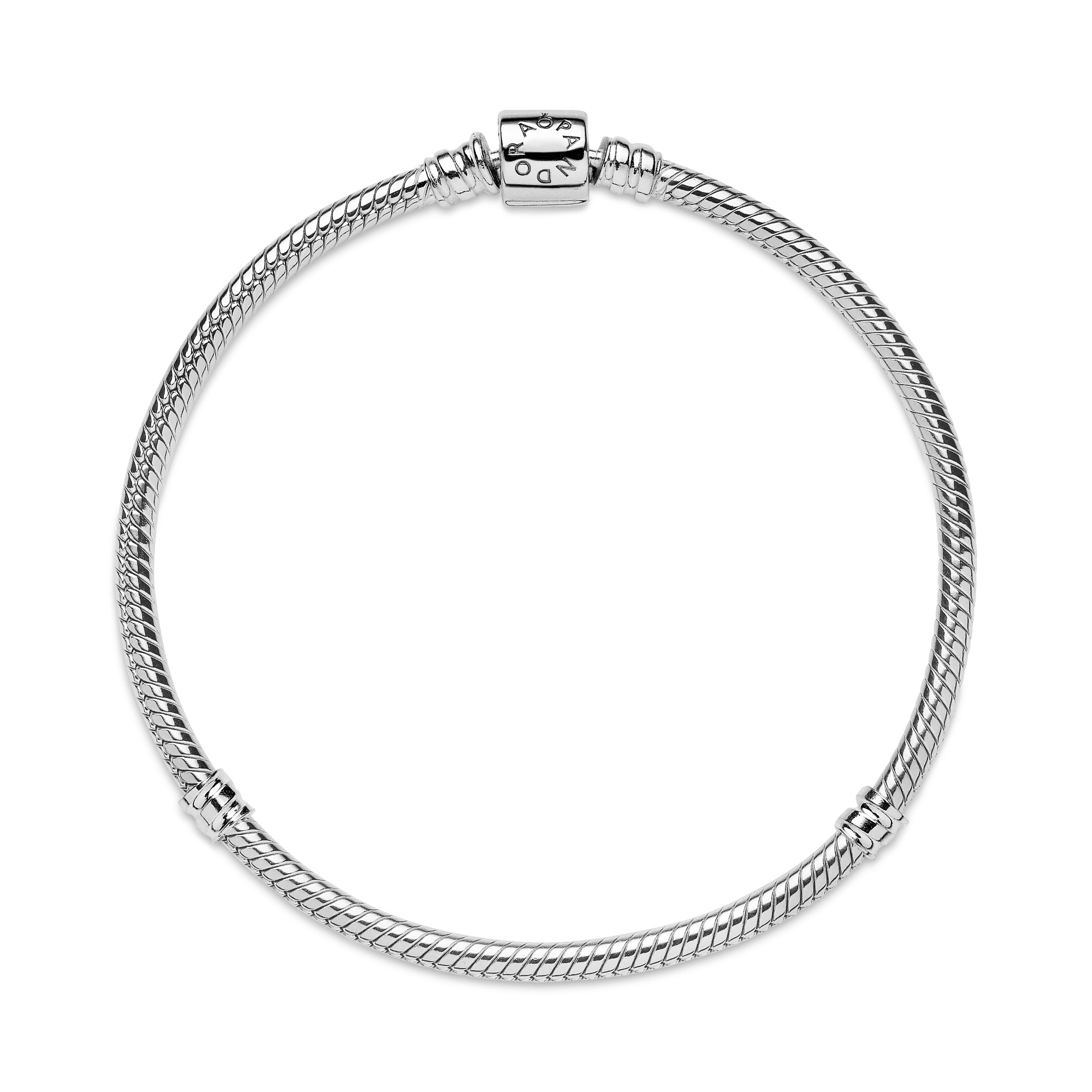 PANDORA Moments Barrel Clasp Snake Chain Bracelet Sterling Silver Bracelets Jewelry Gift