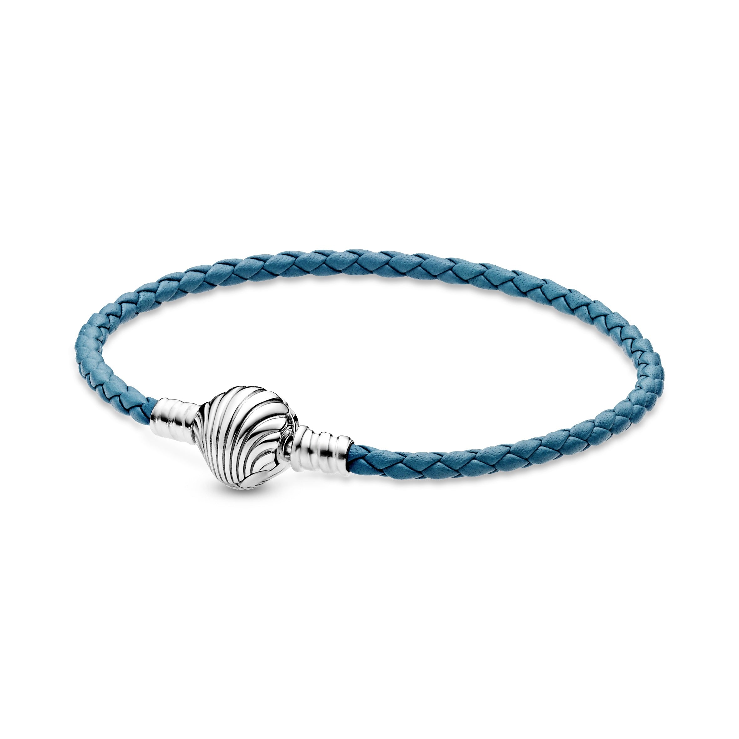 PANDORA Moments Seashell Clasp Turquoise Braided Leather Bracelet Bracelets Chain Bracelet Jewelry Gift