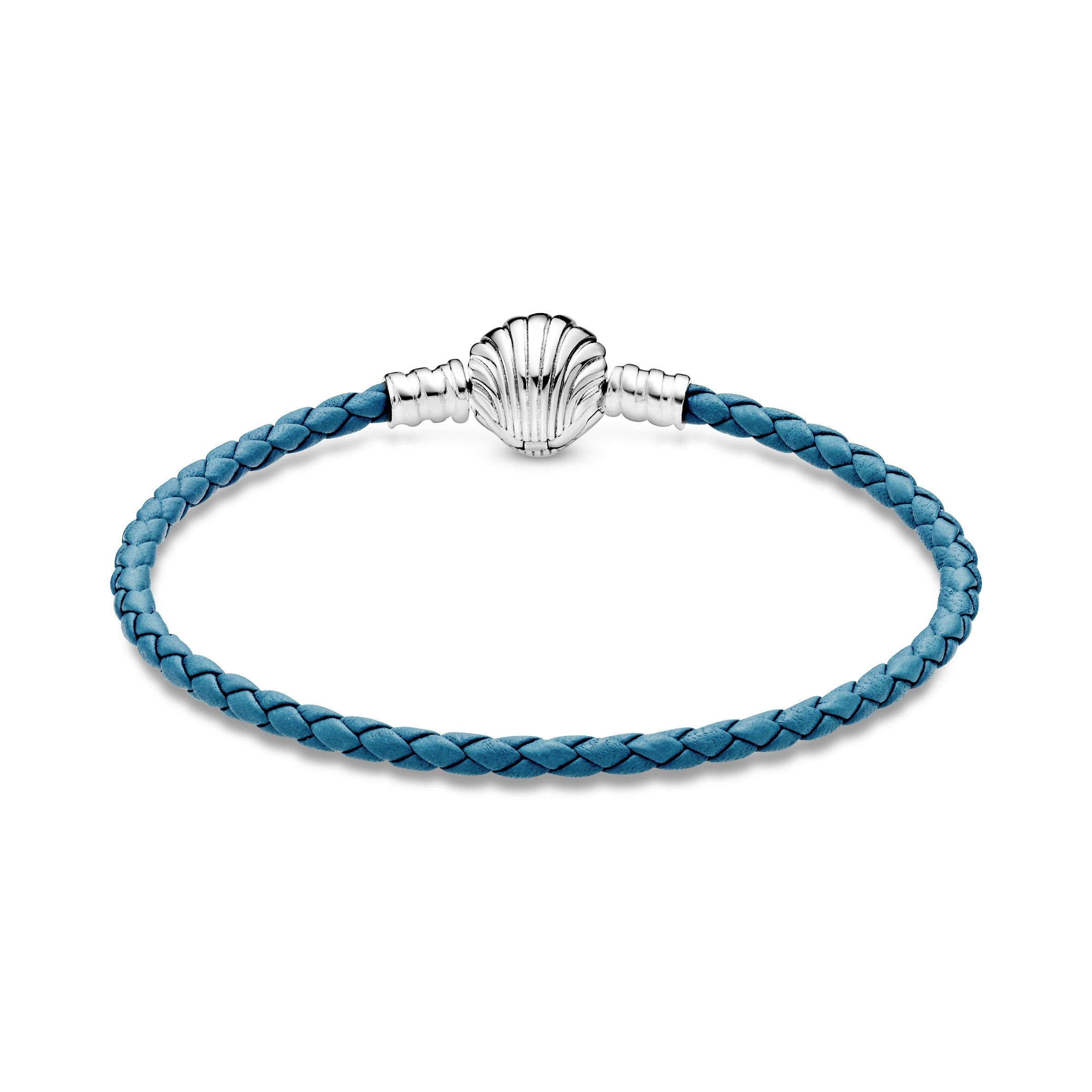 PANDORA Moments Seashell Clasp Turquoise Braided Leather Bracelet Bracelets Chain Bracelet Jewelry Gift