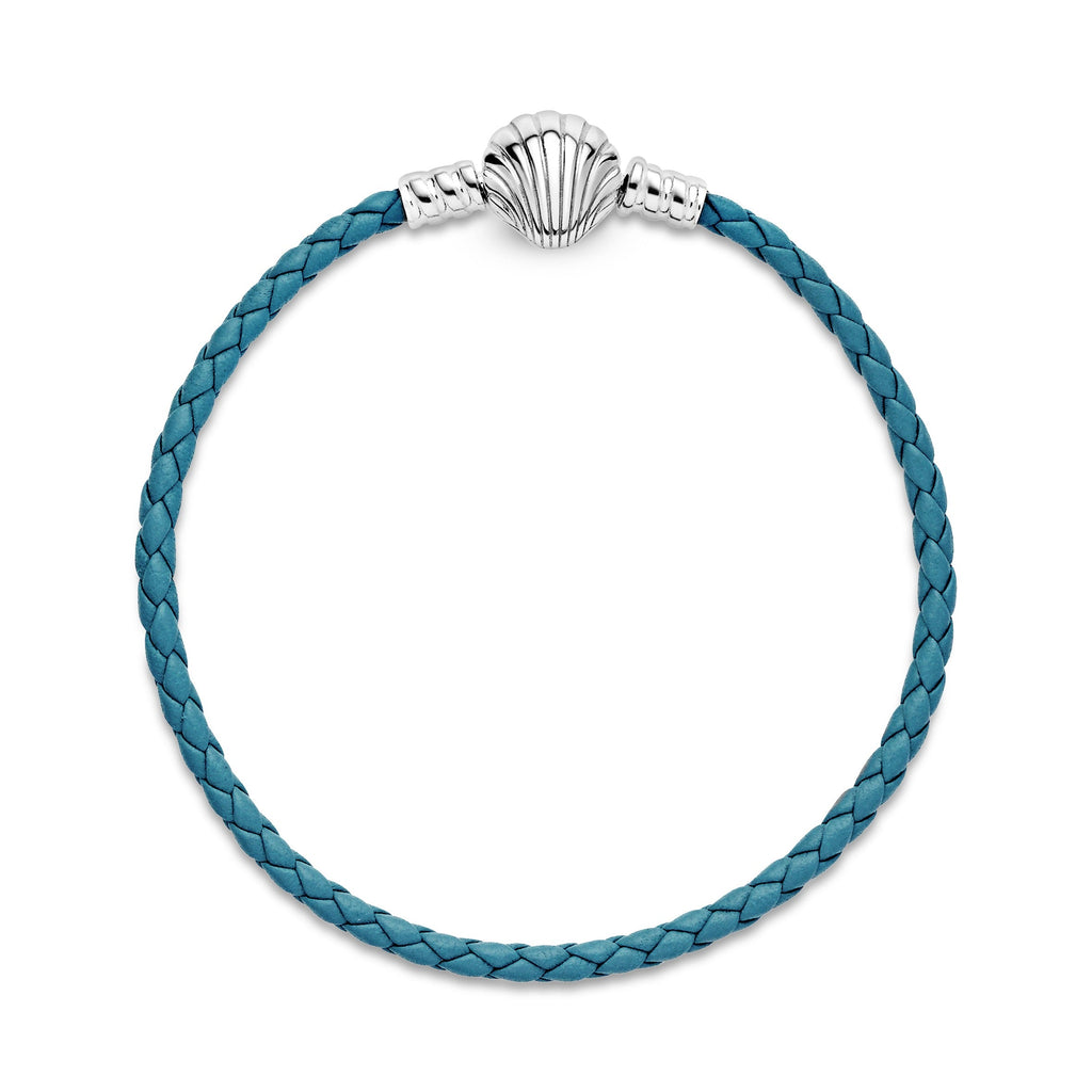 PANDORA Moments Seashell Clasp Turquoise Braided Leather Bracelet Bracelets Chain Bracelet Jewelry Gift