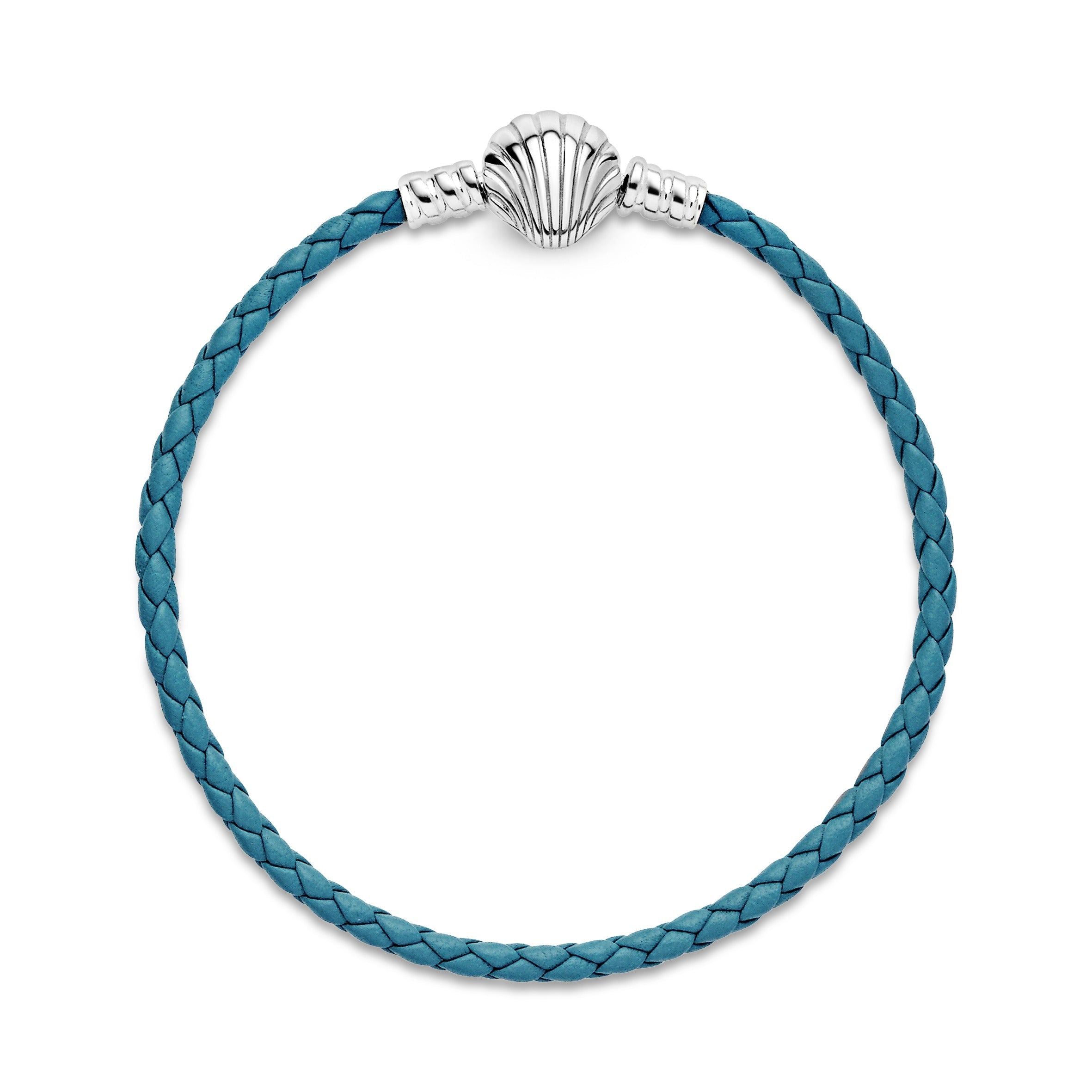 PANDORA Moments Seashell Clasp Turquoise Braided Leather Bracelet Bracelets Chain Bracelet Jewelry Gift