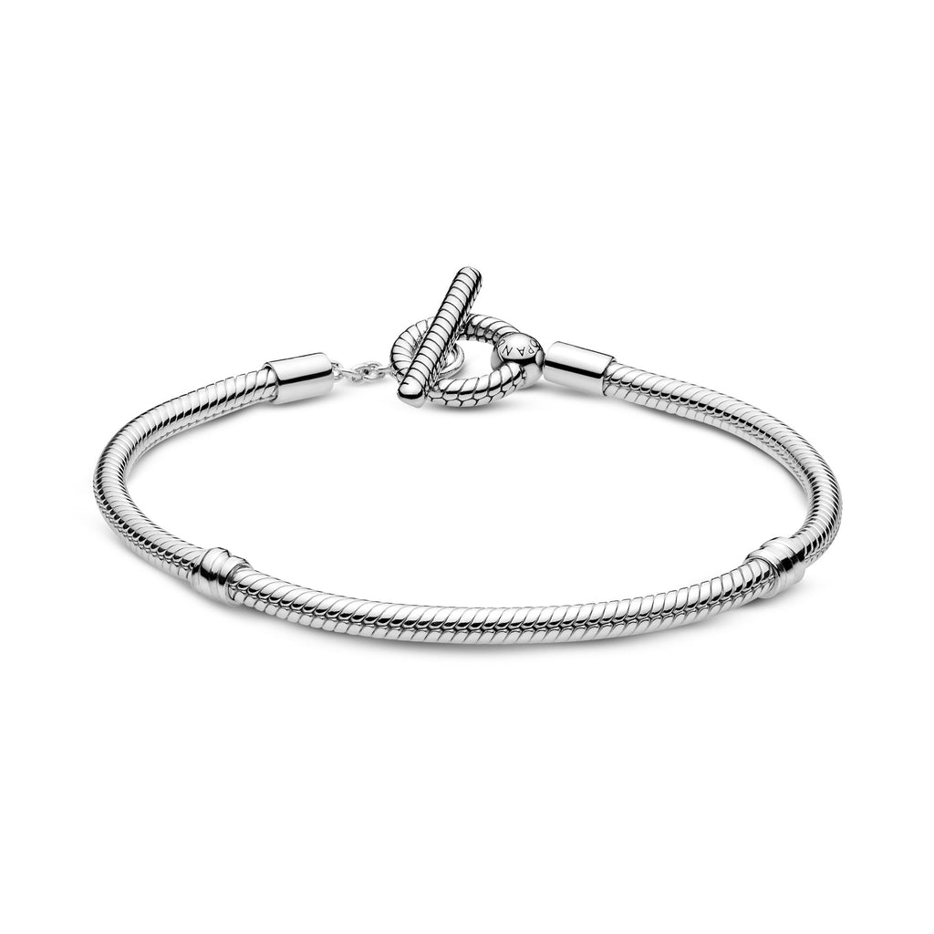 PANDORA Moments T-Bar Snake Chain Bracelet Sterling Silver Bracelets Jewelry Gift
