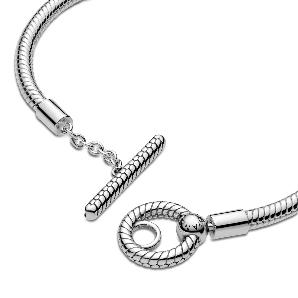 PANDORA Moments T-Bar Snake Chain Bracelet Sterling Silver Bracelets Jewelry Gift