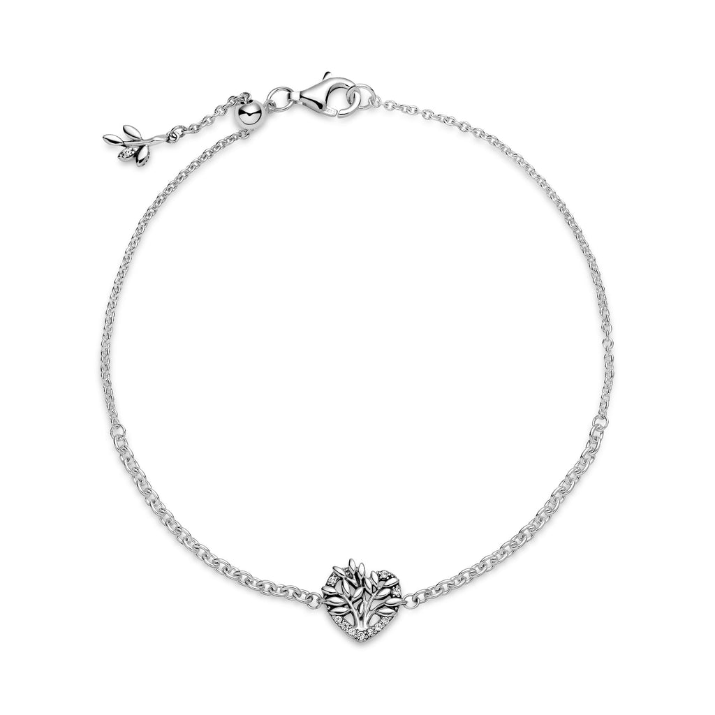 PANDORA Heart Family Tree Chain Bracelet Sterling Silver Bracelets Jewelry Gift