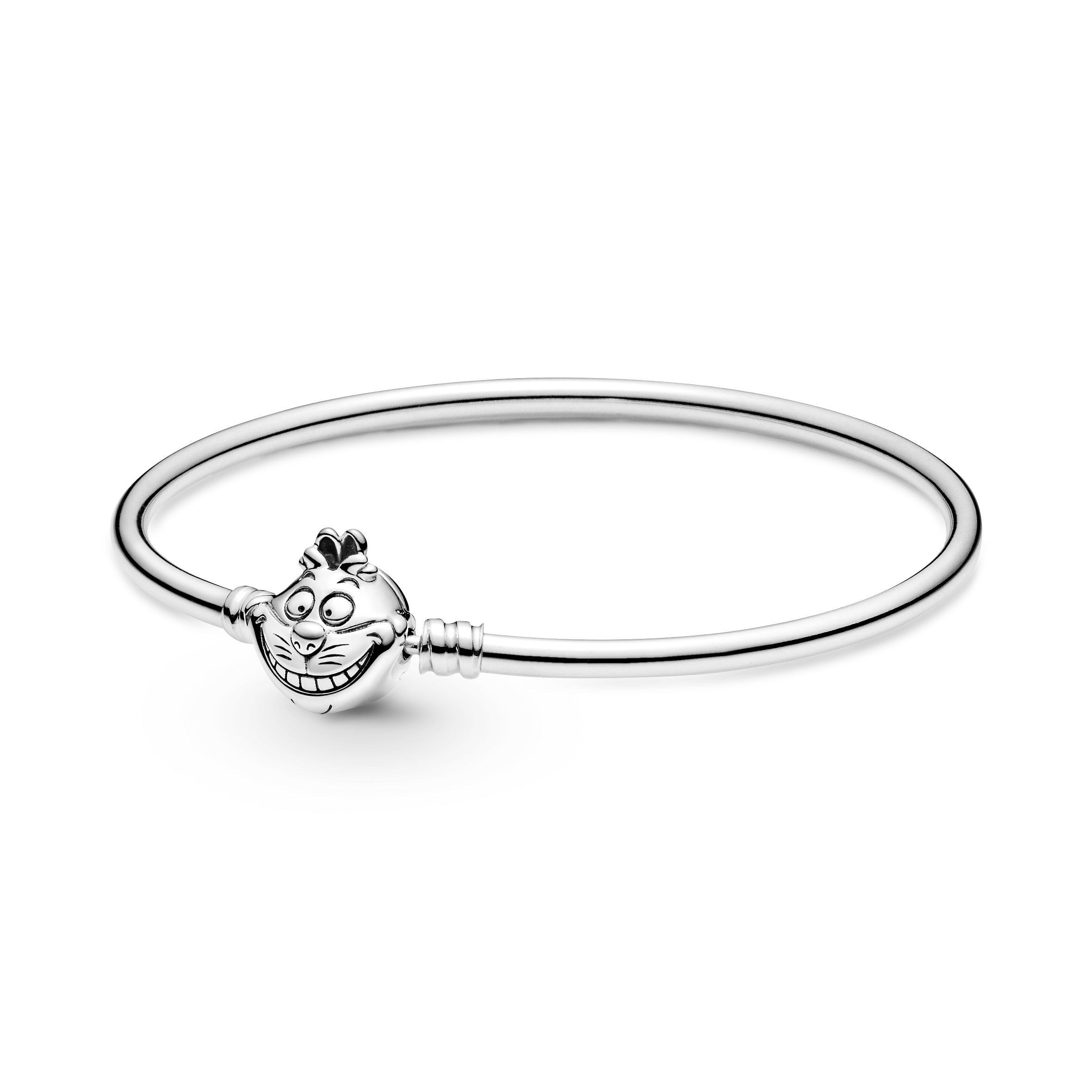 Disney Alice In Wonderland Cheshire Cat Clasp PANDORA Moments Bangle Sterling Silver Disney X PANDORA Bracelets Chain Bracelet Jewelry Gift