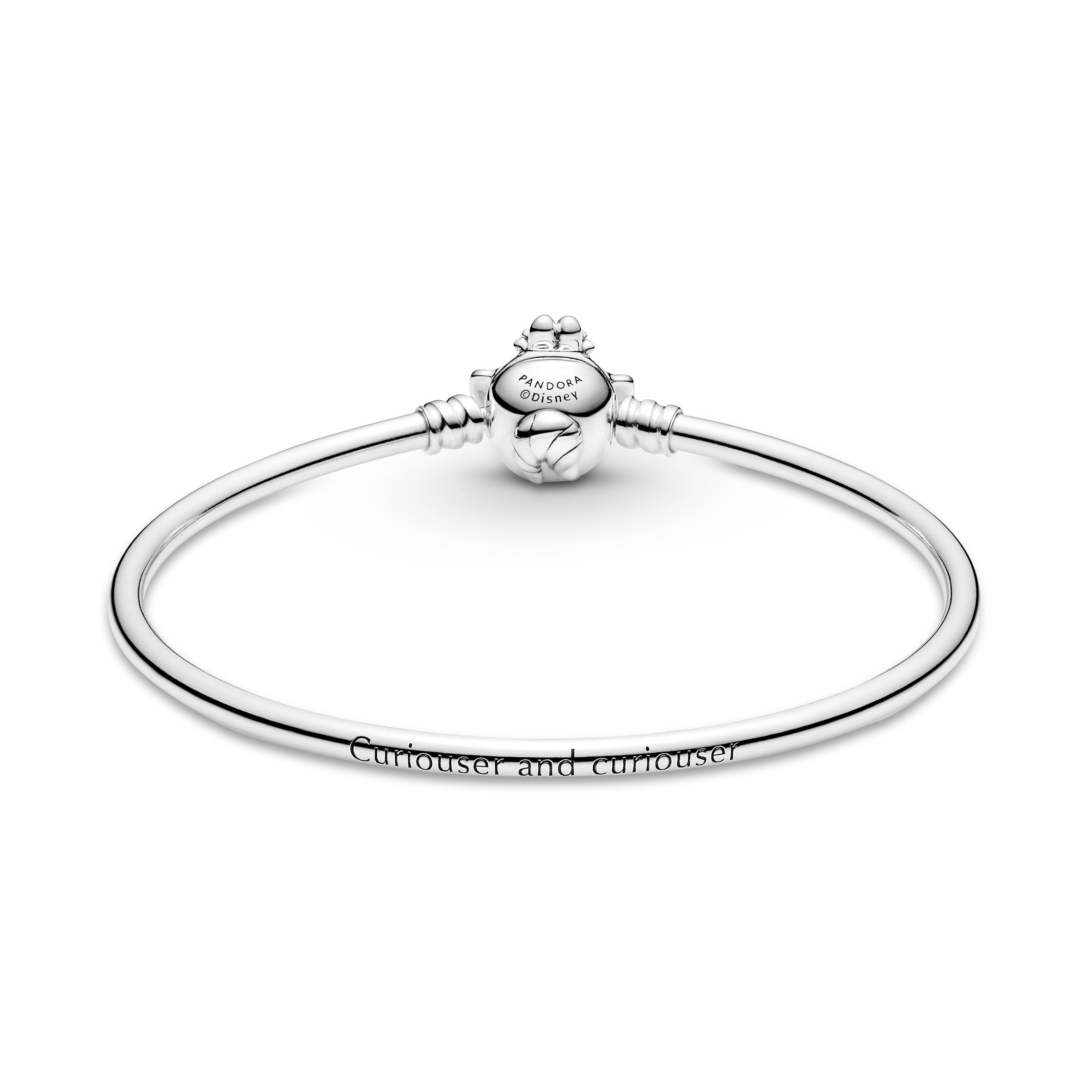 Disney Alice In Wonderland Cheshire Cat Clasp PANDORA Moments Bangle Sterling Silver Disney X PANDORA Bracelets Chain Bracelet Jewelry Gift