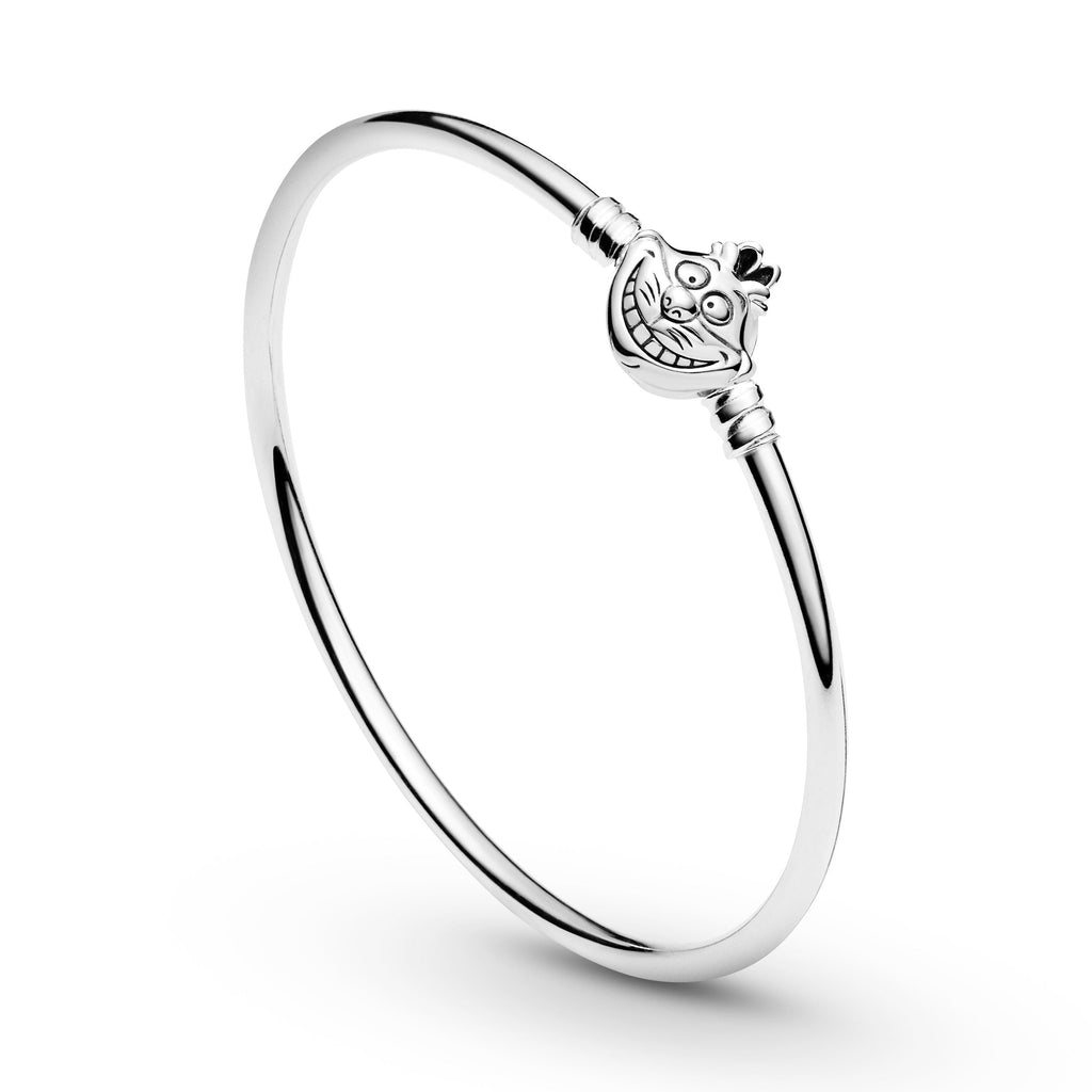 Disney Alice In Wonderland Cheshire Cat Clasp PANDORA Moments Bangle Sterling Silver Disney X PANDORA Bracelets Chain Bracelet Jewelry Gift