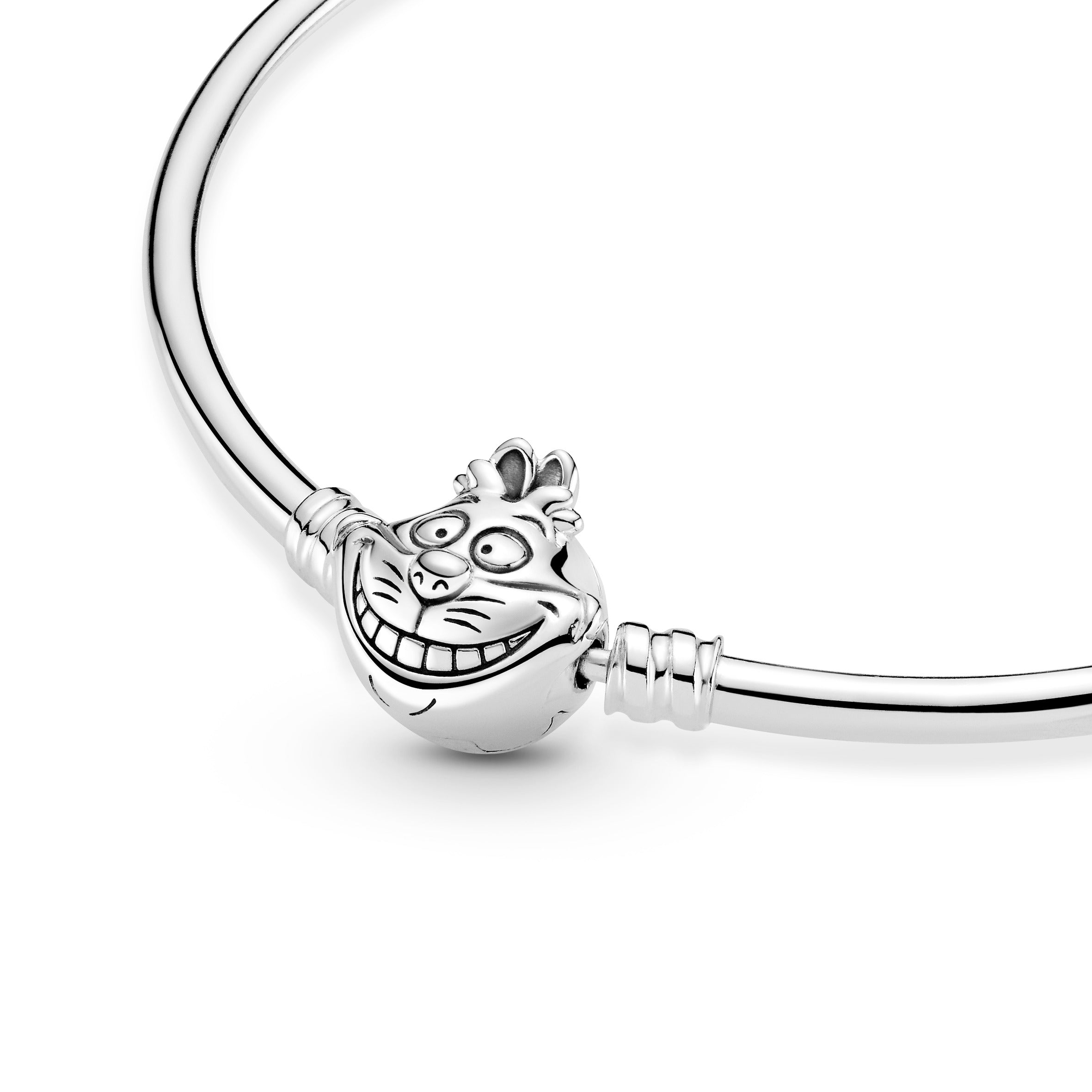 Disney Alice In Wonderland Cheshire Cat Clasp PANDORA Moments Bangle Sterling Silver Disney X PANDORA Bracelets Chain Bracelet Jewelry Gift