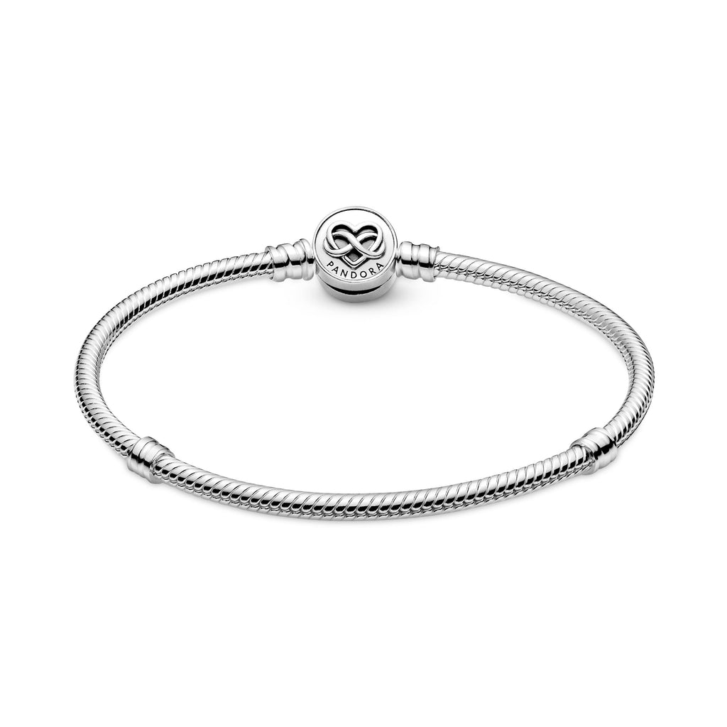PANDORA Moments Heart Infinity Clasp Snake Chain Bracelet Sterling Silver Bracelets Jewelry Gift
