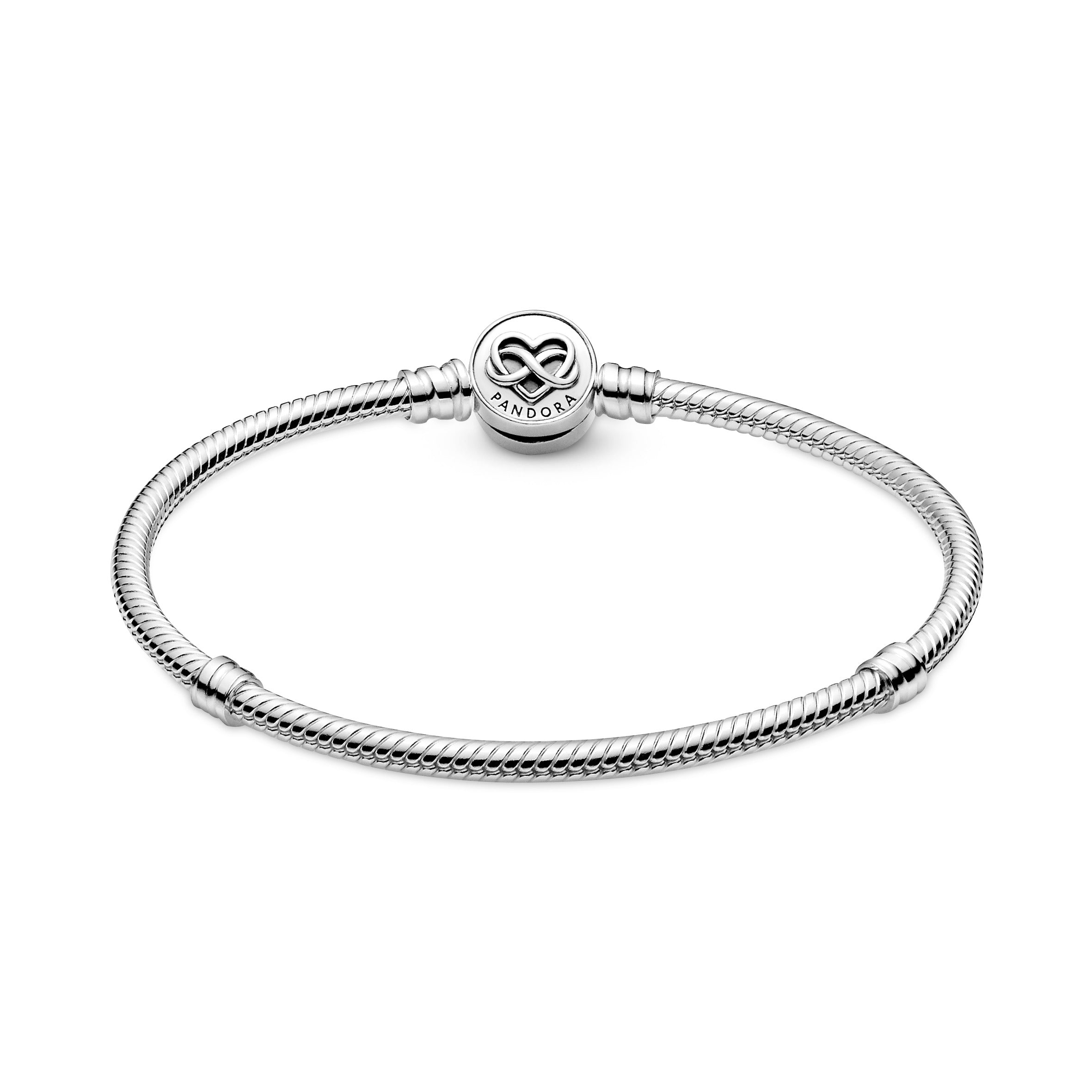 PANDORA Moments Heart Infinity Clasp Snake Chain Bracelet Sterling Silver Bracelets Jewelry Gift