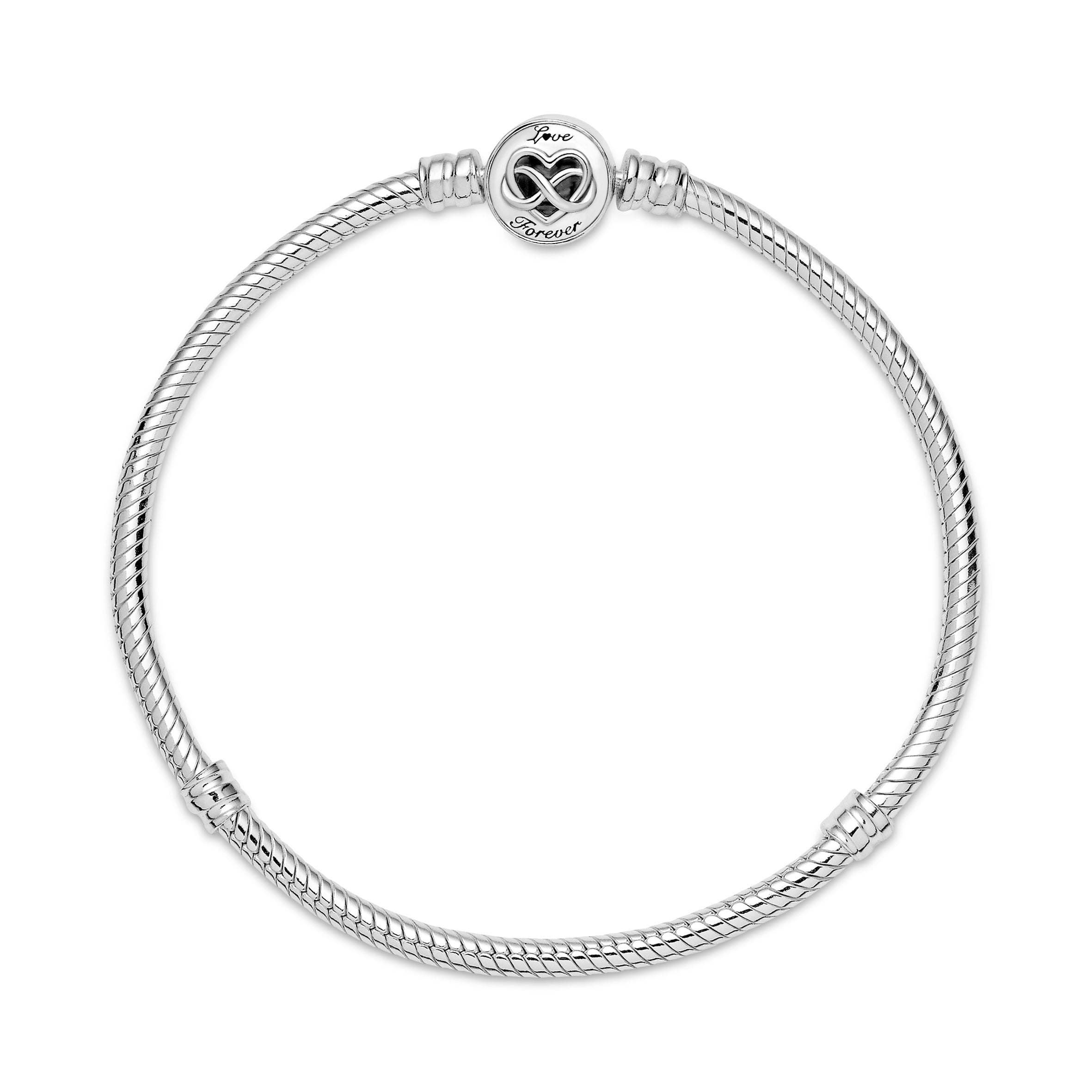 PANDORA Moments Heart Infinity Clasp Snake Chain Bracelet Sterling Silver Bracelets Jewelry Gift