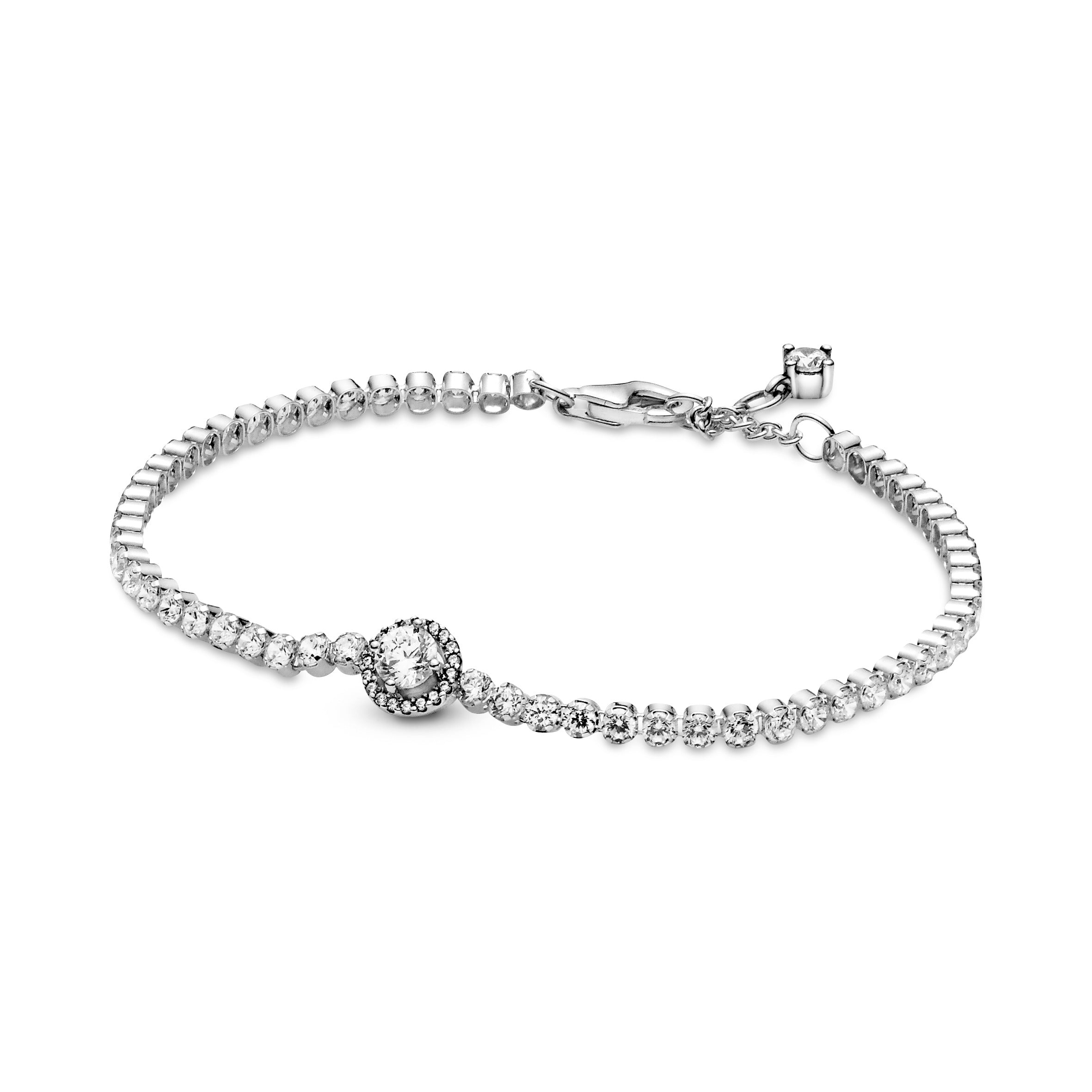 PANDORA Sparkling Halo Tennis Bracelet Cubic Zirconia Weddings Bracelets Chain Bracelet Jewelry Gift