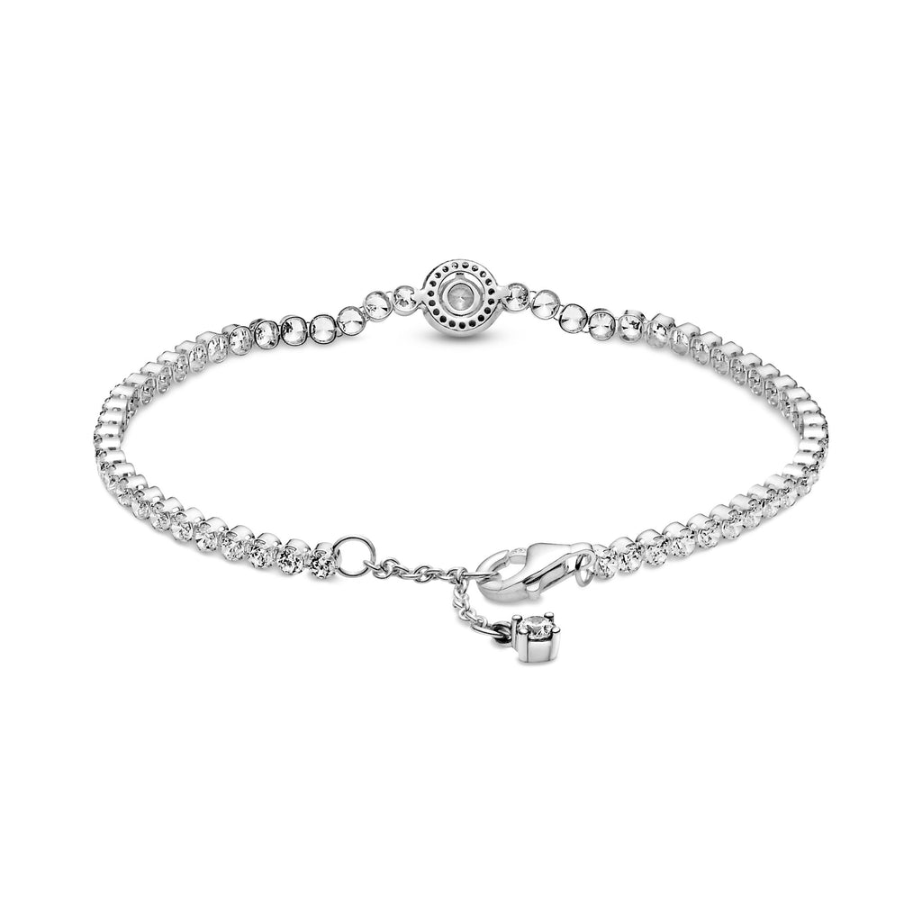 PANDORA Sparkling Halo Tennis Bracelet Cubic Zirconia Weddings Bracelets Chain Bracelet Jewelry Gift
