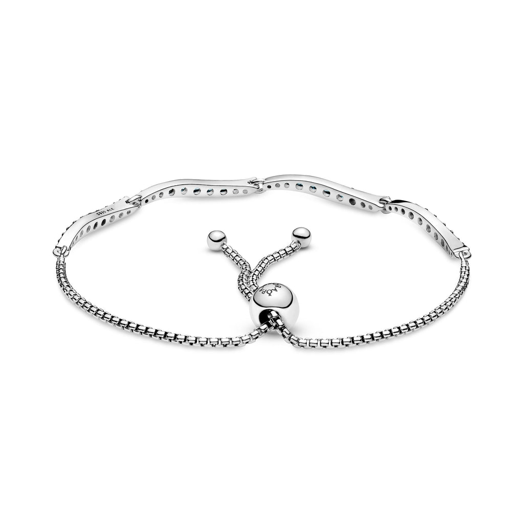 PANDORA Blue Wavy Slider Bracelet Sterling Silver Weddings Bracelets Chain Bracelet Jewelry Gift