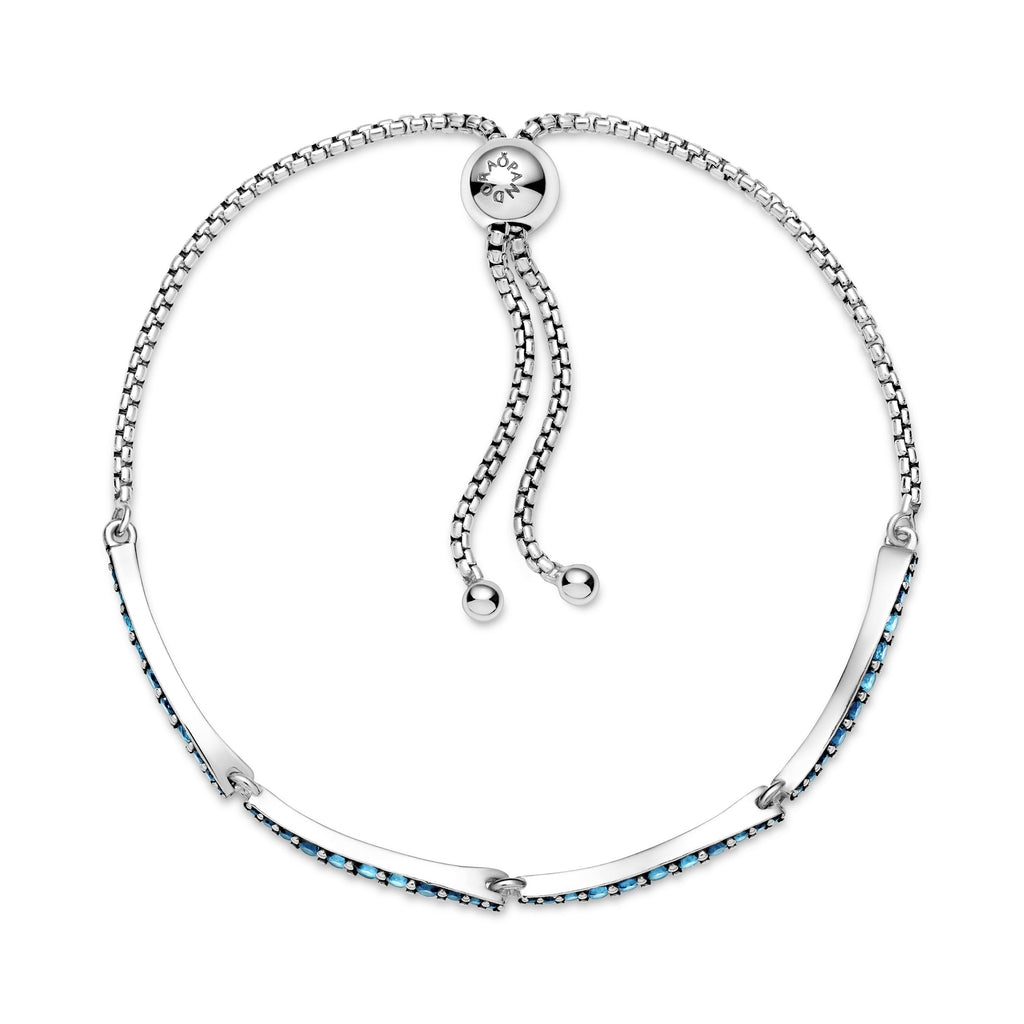 PANDORA Blue Wavy Slider Bracelet Sterling Silver Weddings Bracelets Chain Bracelet Jewelry Gift