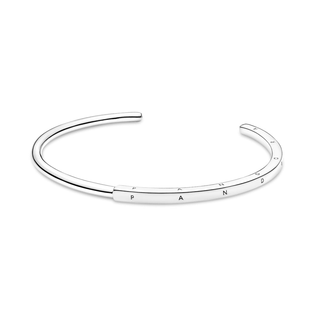 PANDORA Signature I-D Open Bangle Sterling Silver Bracelets Chain Bracelet Jewelry Gift
