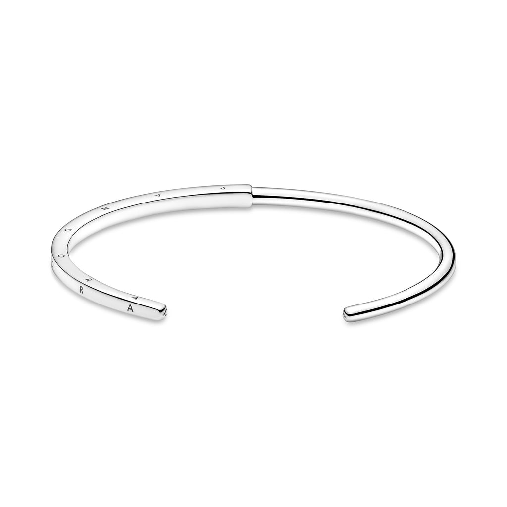 PANDORA Signature I-D Open Bangle Sterling Silver Bracelets Chain Bracelet Jewelry Gift