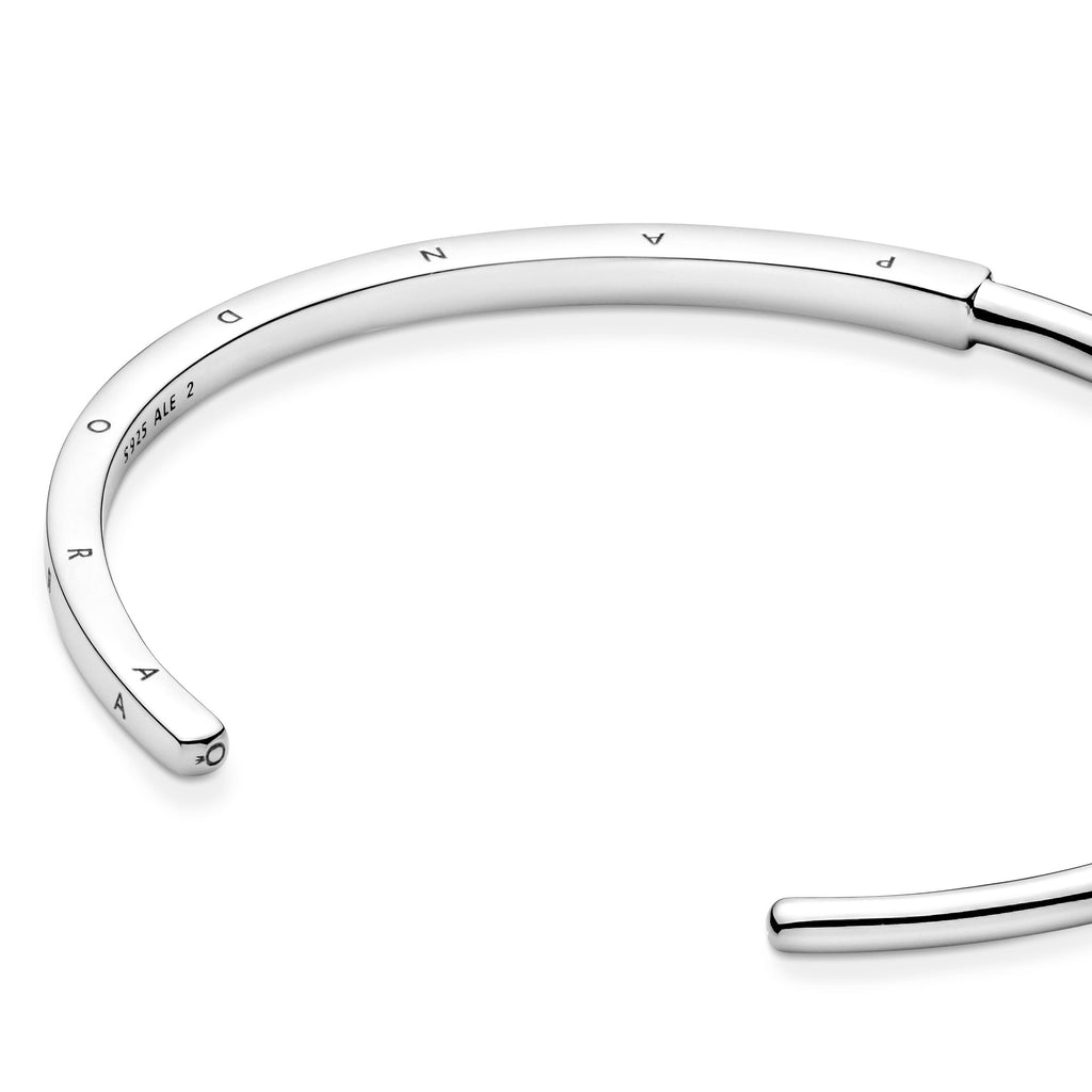 PANDORA Signature I-D Open Bangle Sterling Silver Bracelets Chain Bracelet Jewelry Gift