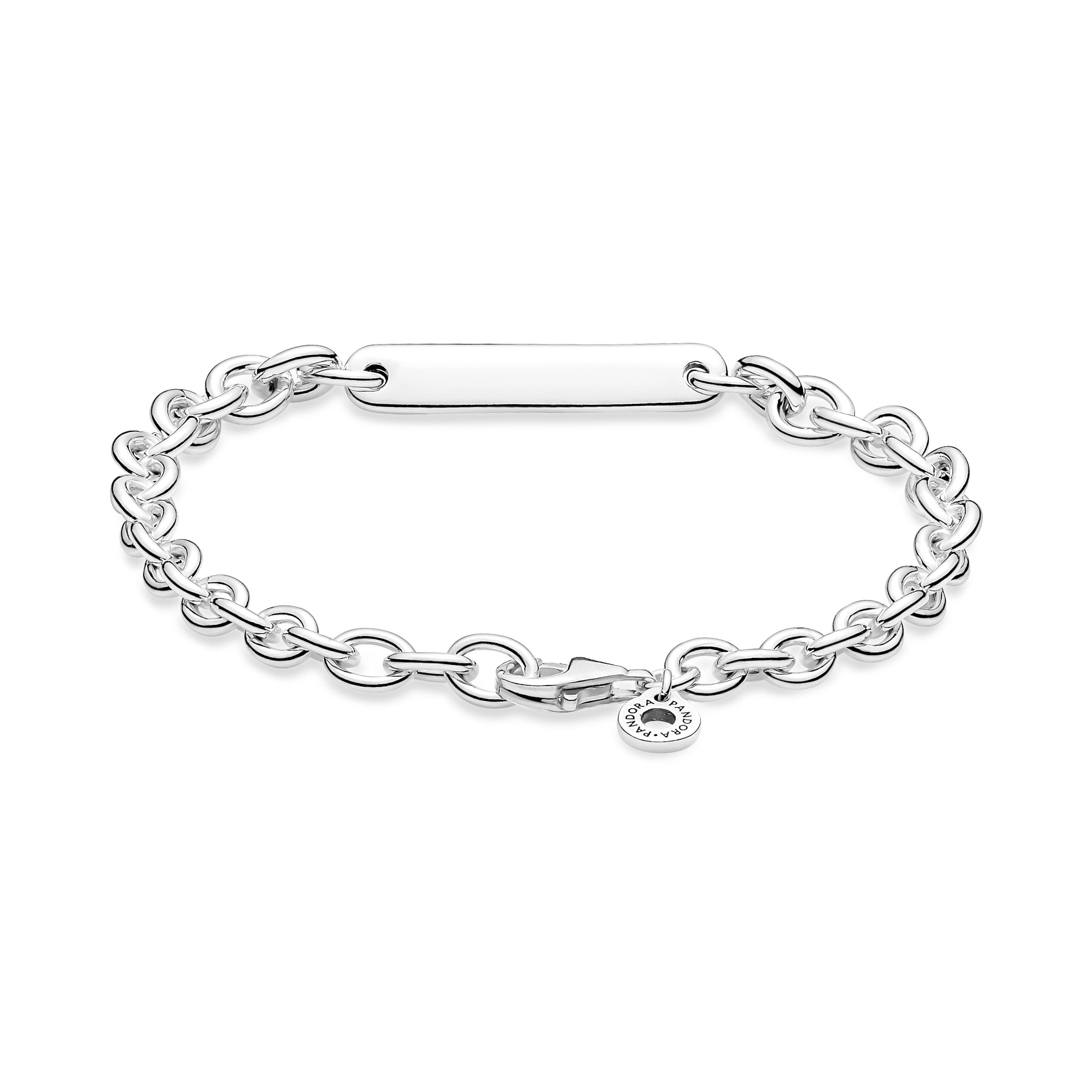 PANDORA Engravable Bar Link Bracelet Sterling Silver Bracelets Chain Bracelet Jewelry Gift