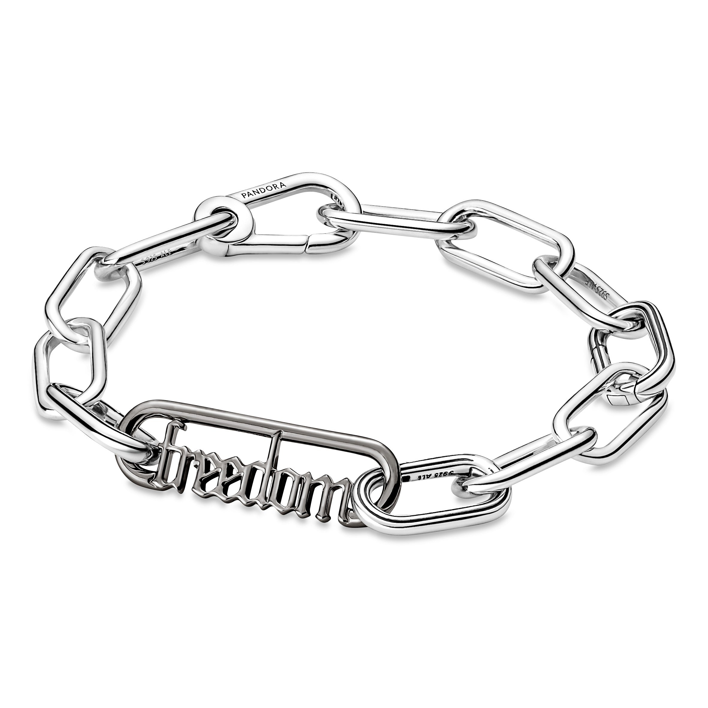 PANDORA ME Styling Freedom Word Link Sterling Silver Necklaces And Pendants Pendant Necklace Jewelry Gift