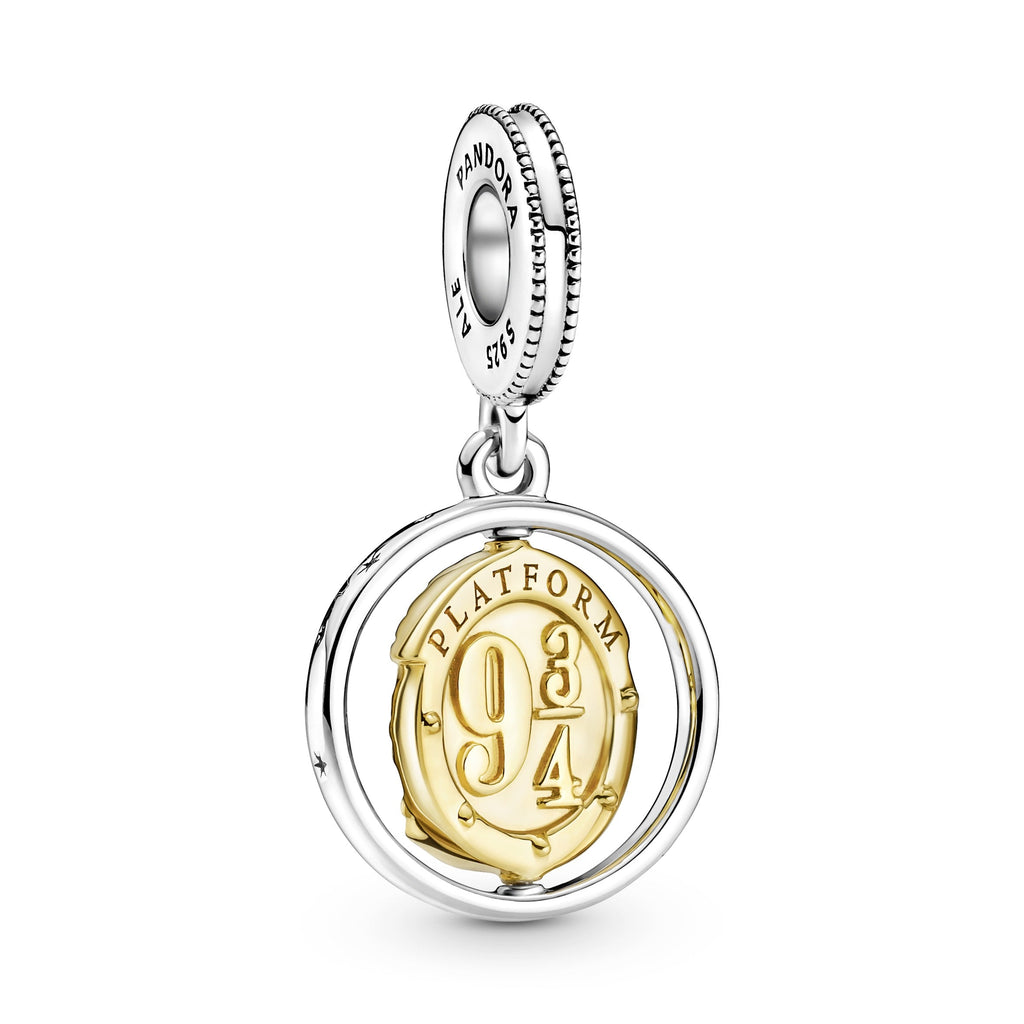 PANDORA Harry Potter Hedwig Spinning Dangle Charm 14K Gold Plated Unique Metal Blend Charms Bracelet Charm Jewelry Gift