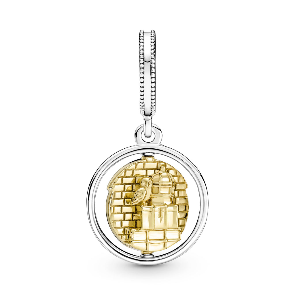 PANDORA Harry Potter Hedwig Spinning Dangle Charm 14K Gold Plated Unique Metal Blend Charms Bracelet Charm Jewelry Gift