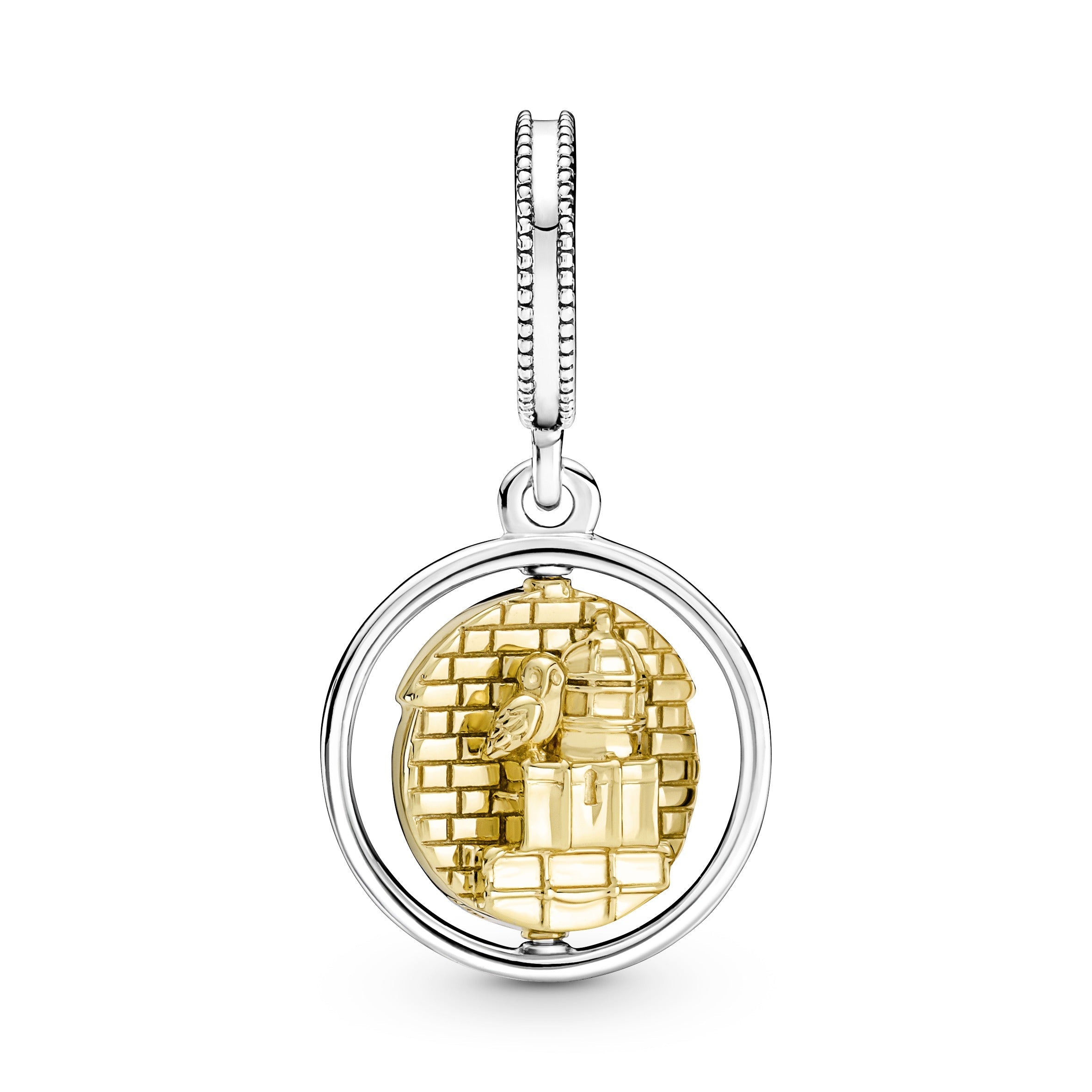 PANDORA Harry Potter Hedwig Spinning Dangle Charm 14K Gold Plated Unique Metal Blend Charms Bracelet Charm Jewelry Gift