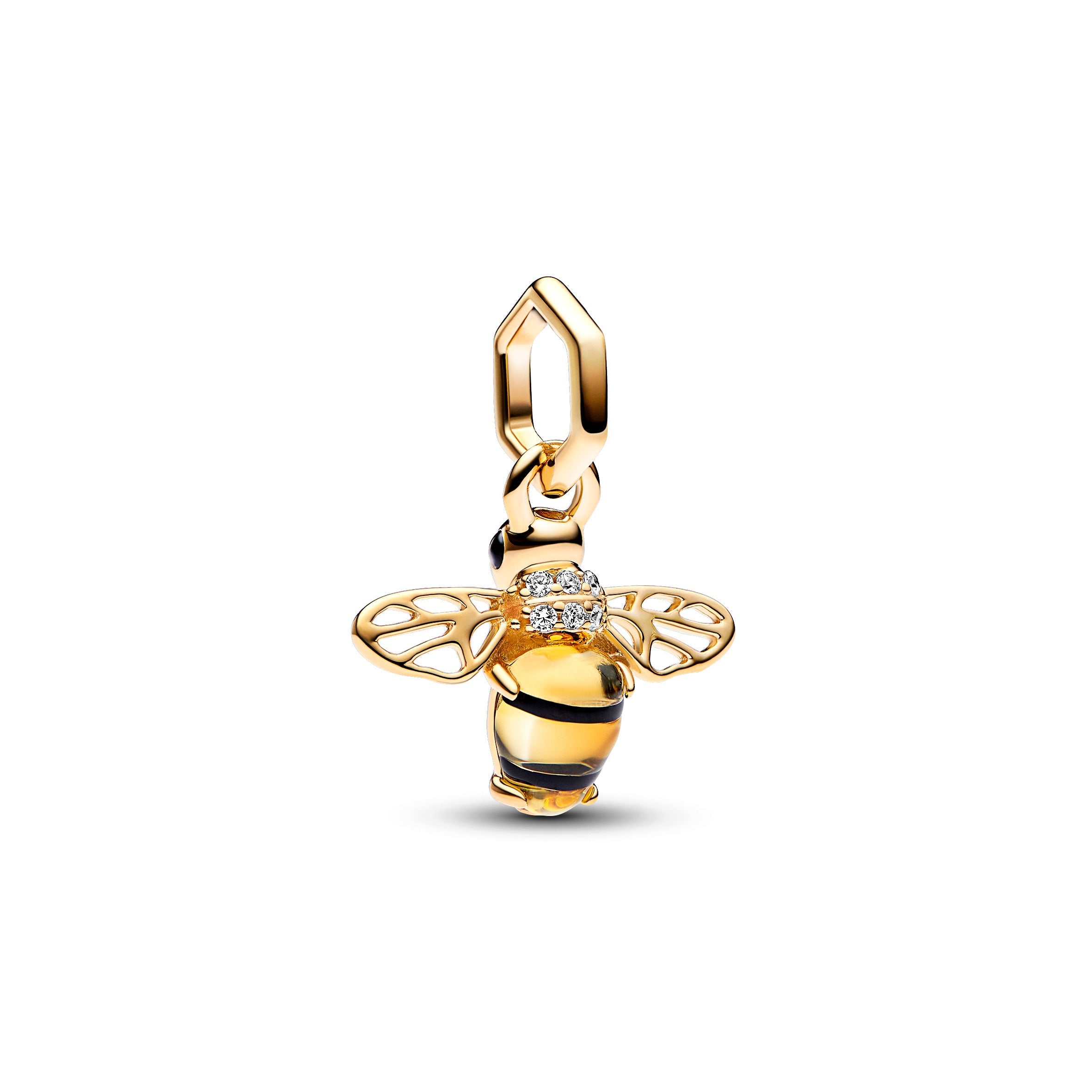 PANDORA Sparkling Bee Dangle Charm 14K Gold Plated Unique Metal Blend Charms Bracelet Charm Jewelry Gift