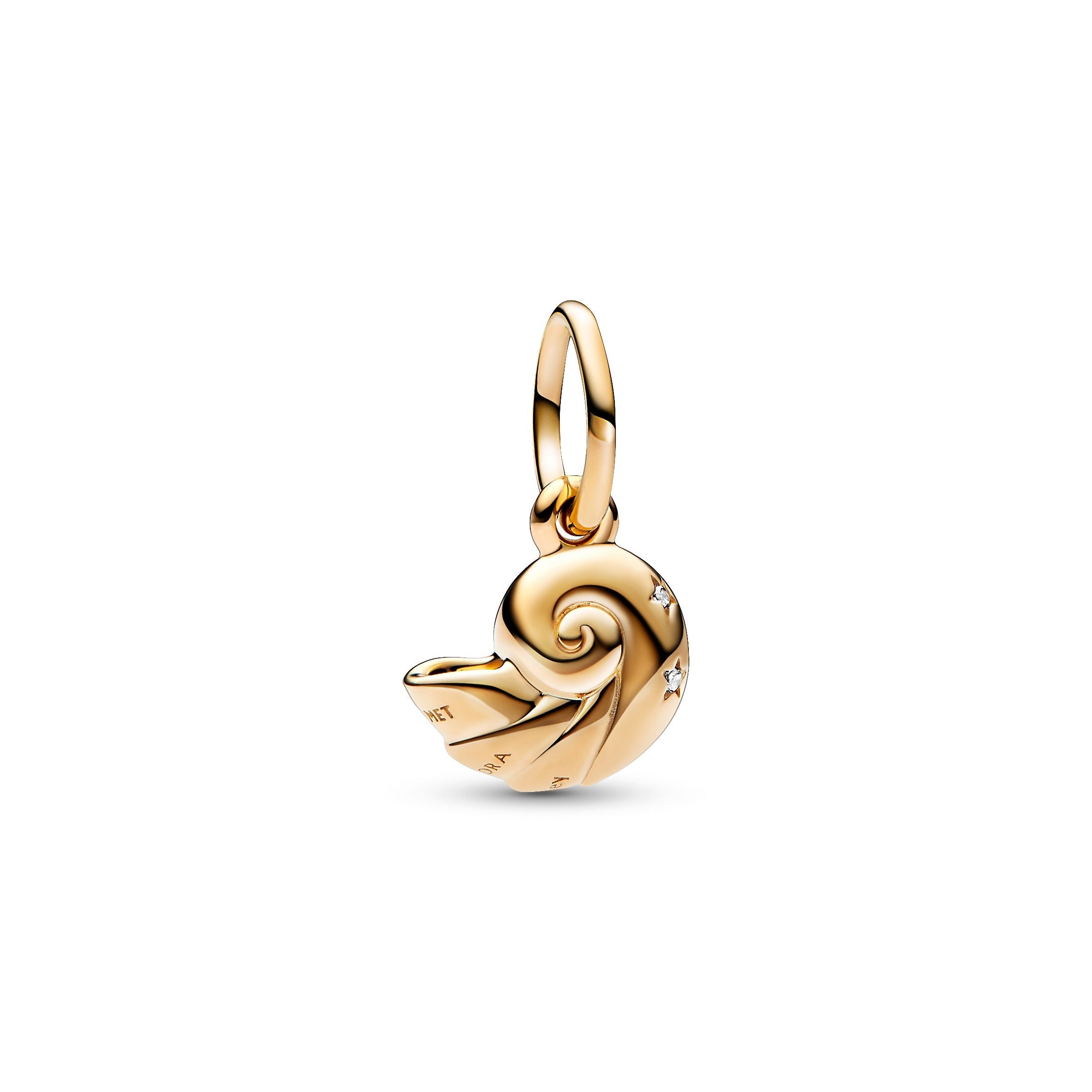 PANDORA Disney The Little Mermaid Enchanted Shell Dangle Charm 14K Gold Plated Unique Metal Blend Charms Bracelet Charm Jewelry Gift