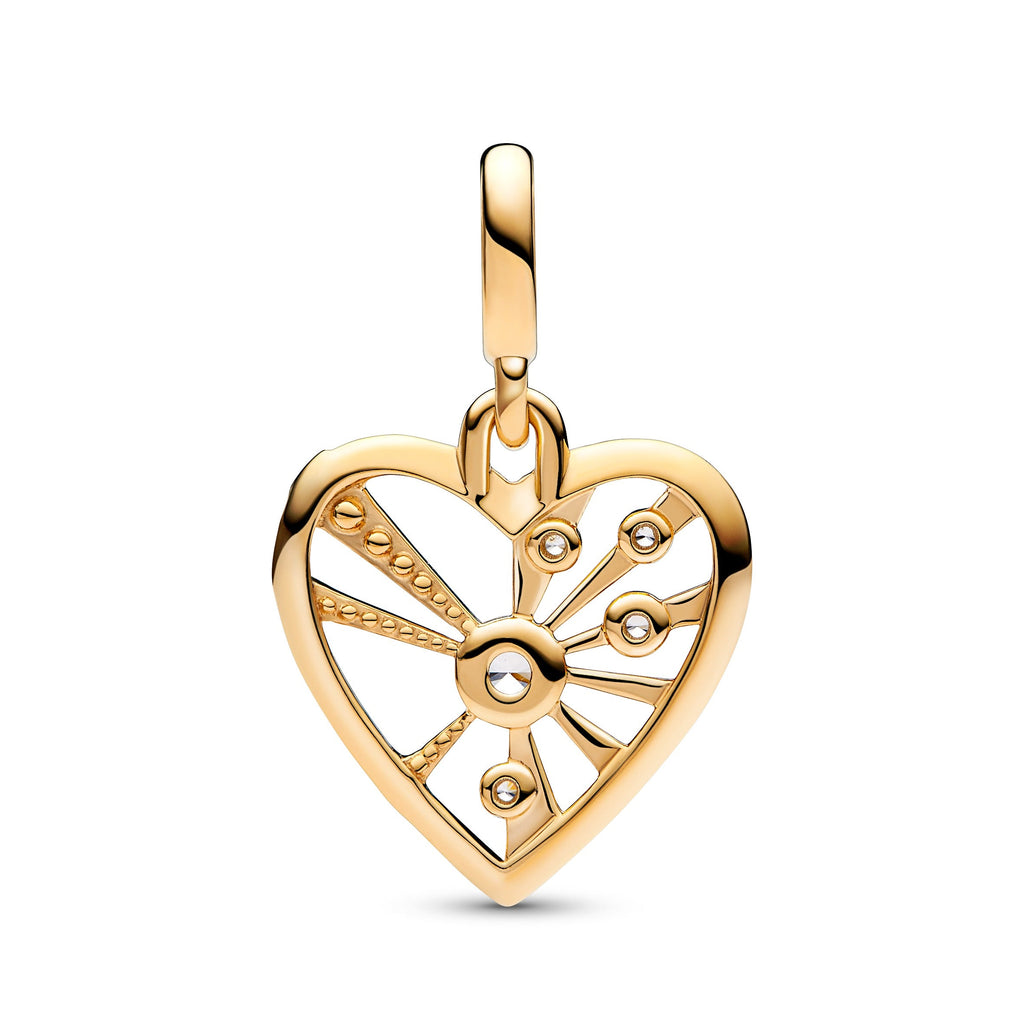 PANDORA ME Heart And Rays Medallion 14K Gold Plated Unique Metal Blend Charms Bracelet Charm Jewelry Gift