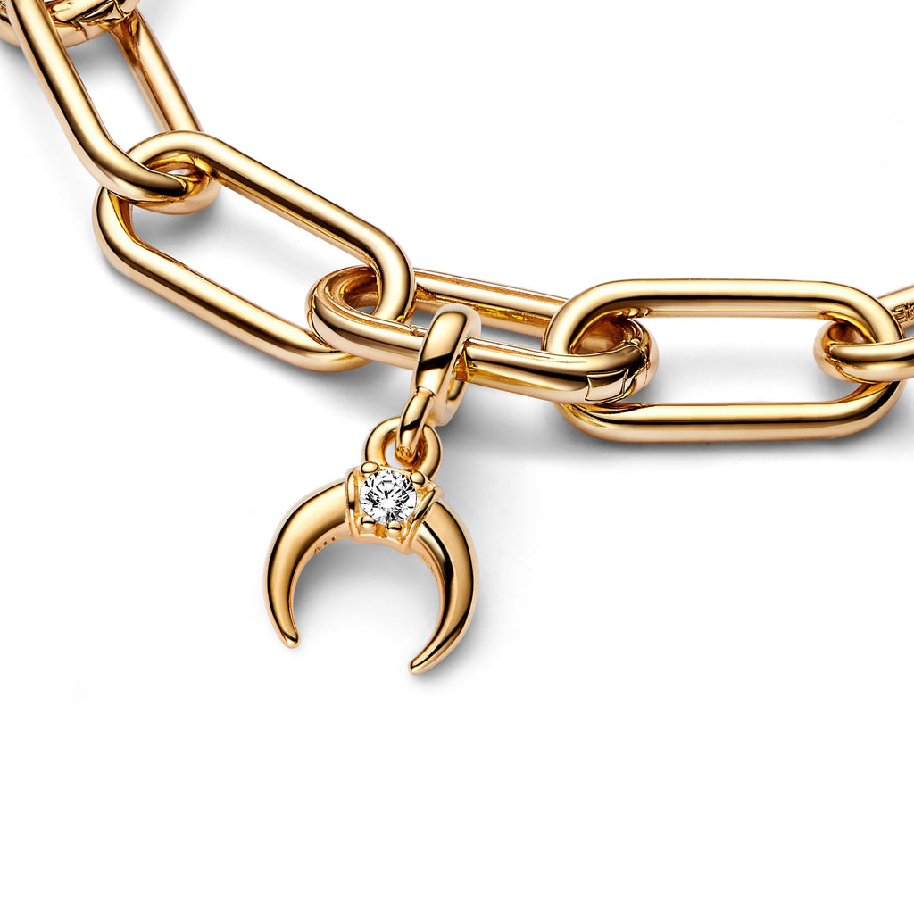 PANDORA ME Crescent Moon Mini Dangle 14K Gold Plated Unique Metal Blend Charms Bracelet Charm Jewelry Gift