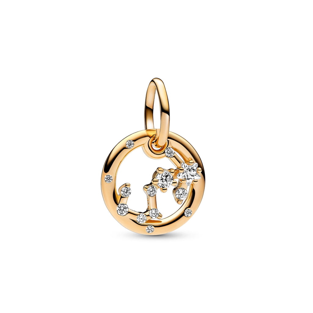 PANDORA Scorpio Zodiac Dangle Charm 14K Gold Plated Unique Metal Blend Symbols And Colours Charms Bracelet Charm Jewelry Gift