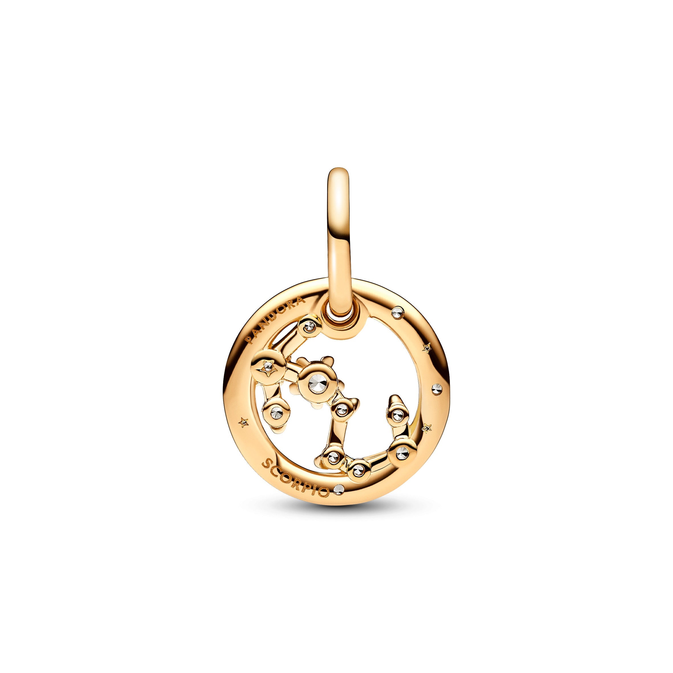 PANDORA Scorpio Zodiac Dangle Charm 14K Gold Plated Unique Metal Blend Symbols And Colours Charms Bracelet Charm Jewelry Gift