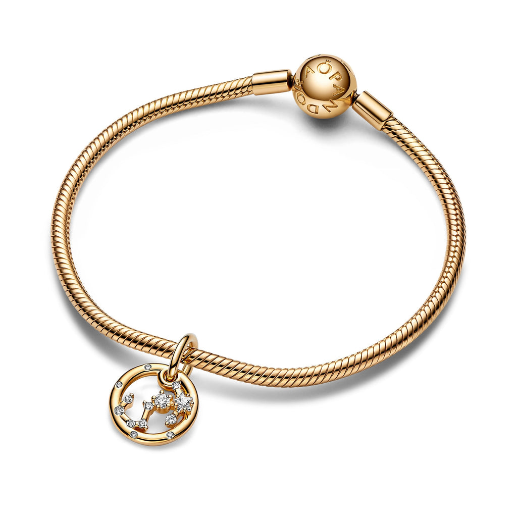 PANDORA Scorpio Zodiac Dangle Charm 14K Gold Plated Unique Metal Blend Symbols And Colours Charms Bracelet Charm Jewelry Gift